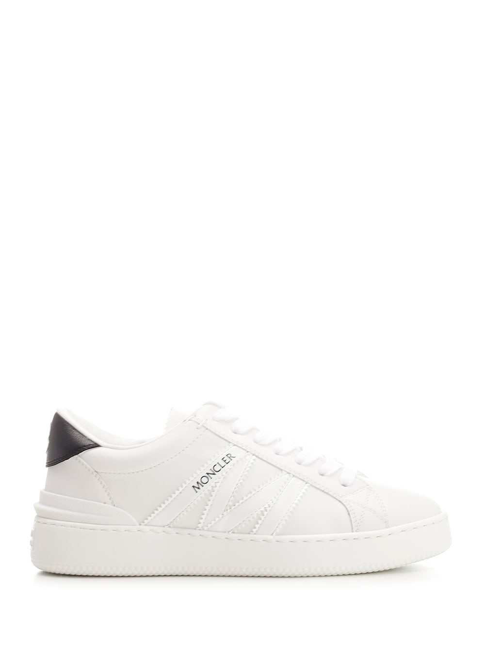 Moncler Monaco M Leather Low-top Sneakers In White