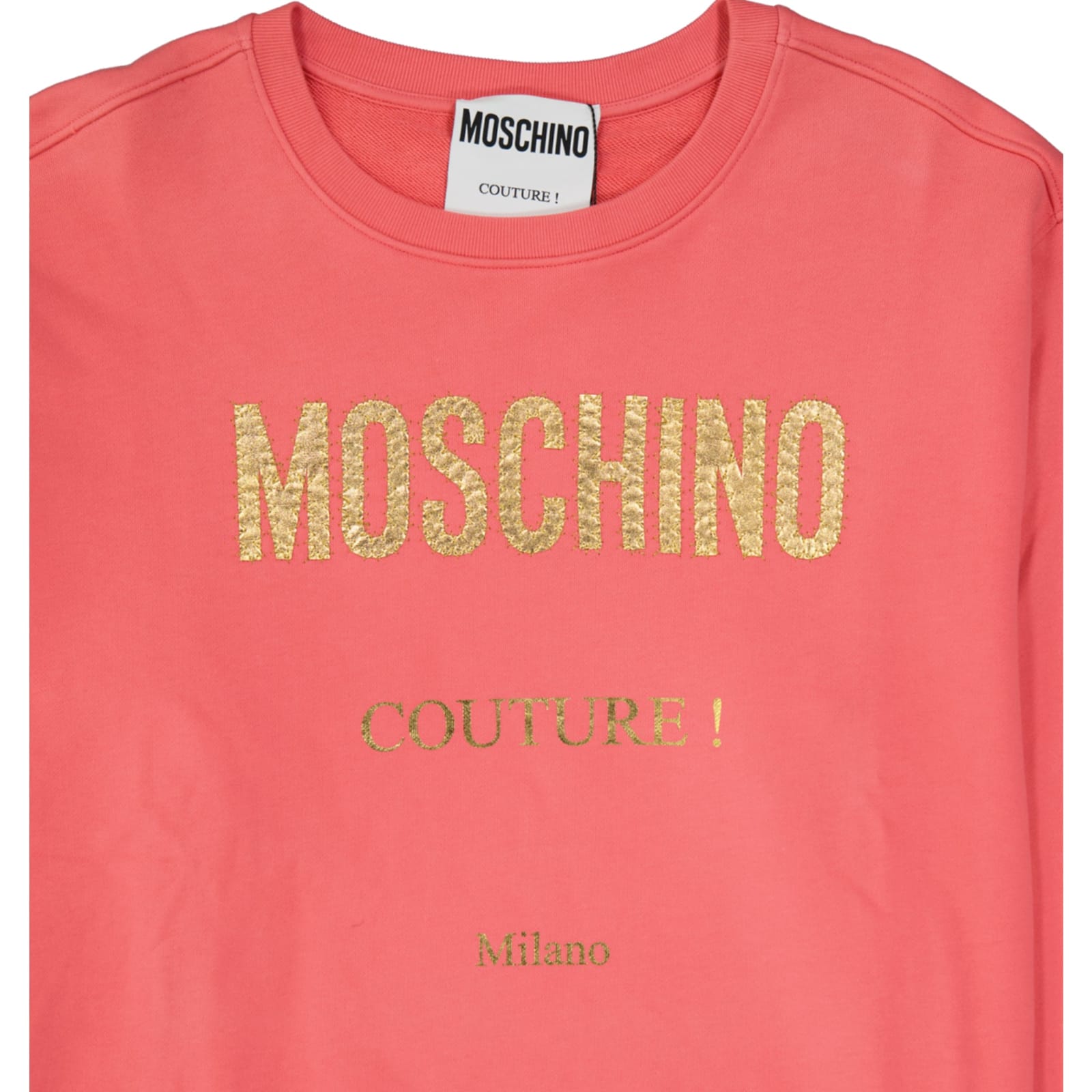 Shop Moschino Couture Cotton Logo Sweatshirt In Pink