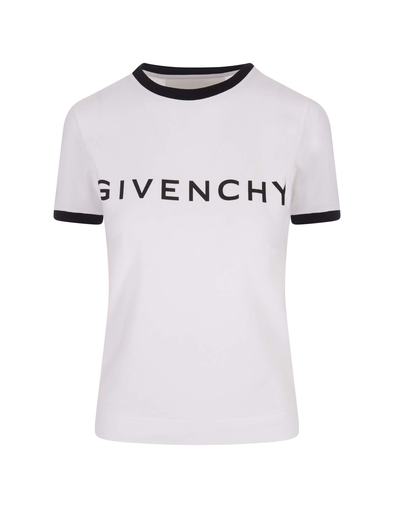 Shop Givenchy Archetype Slim T-shirt In White/black Cotton
