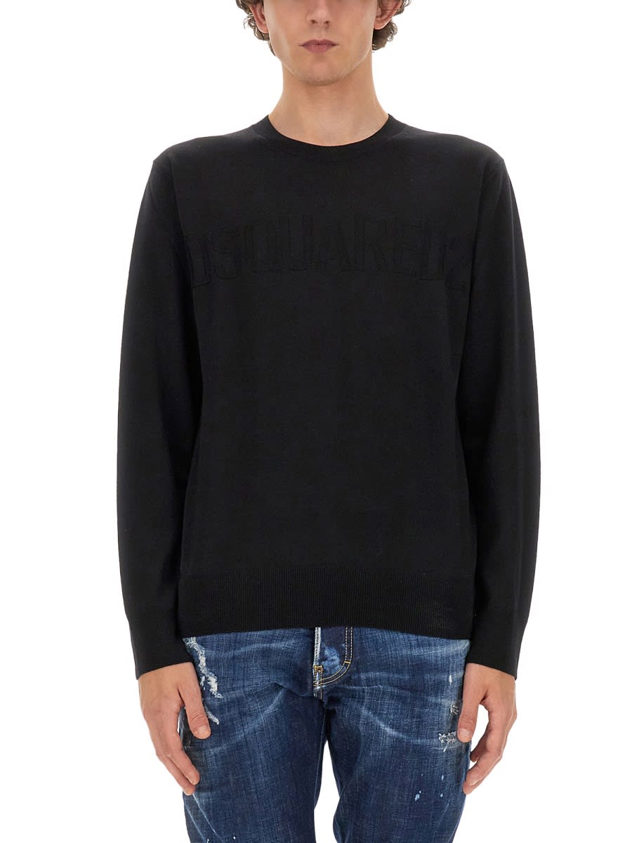 Shop Dsquared2 Jersey With Logo In Black