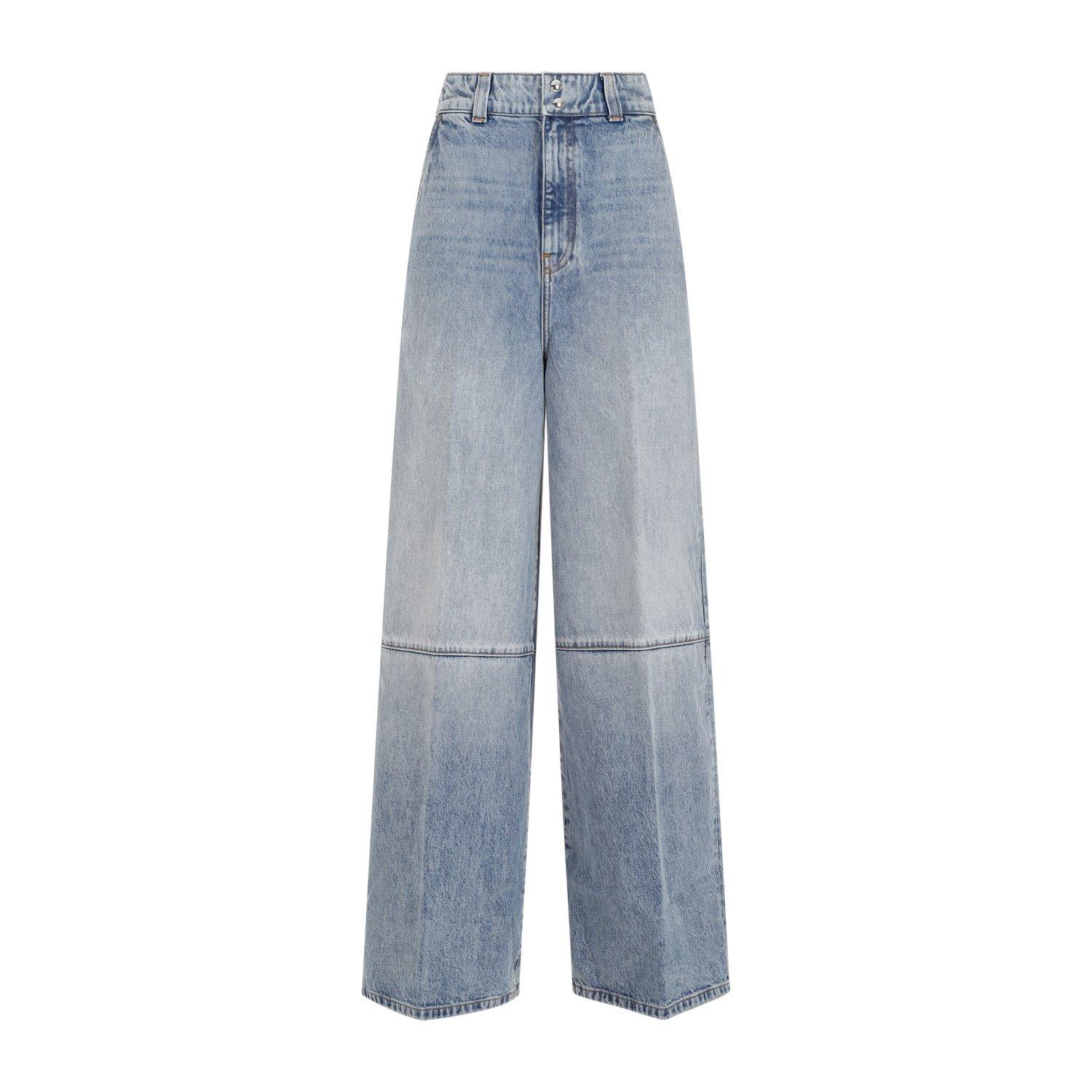 Shop Khaite Isla High-waist Wide-leg Denim Jeans In Blue