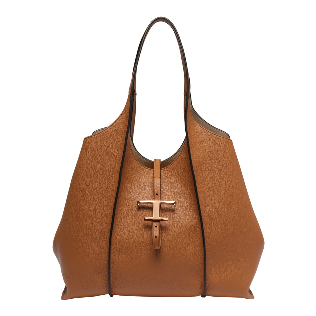 Shop Tod's Medium T-timeless Shopping Bag In Kenia Scuro