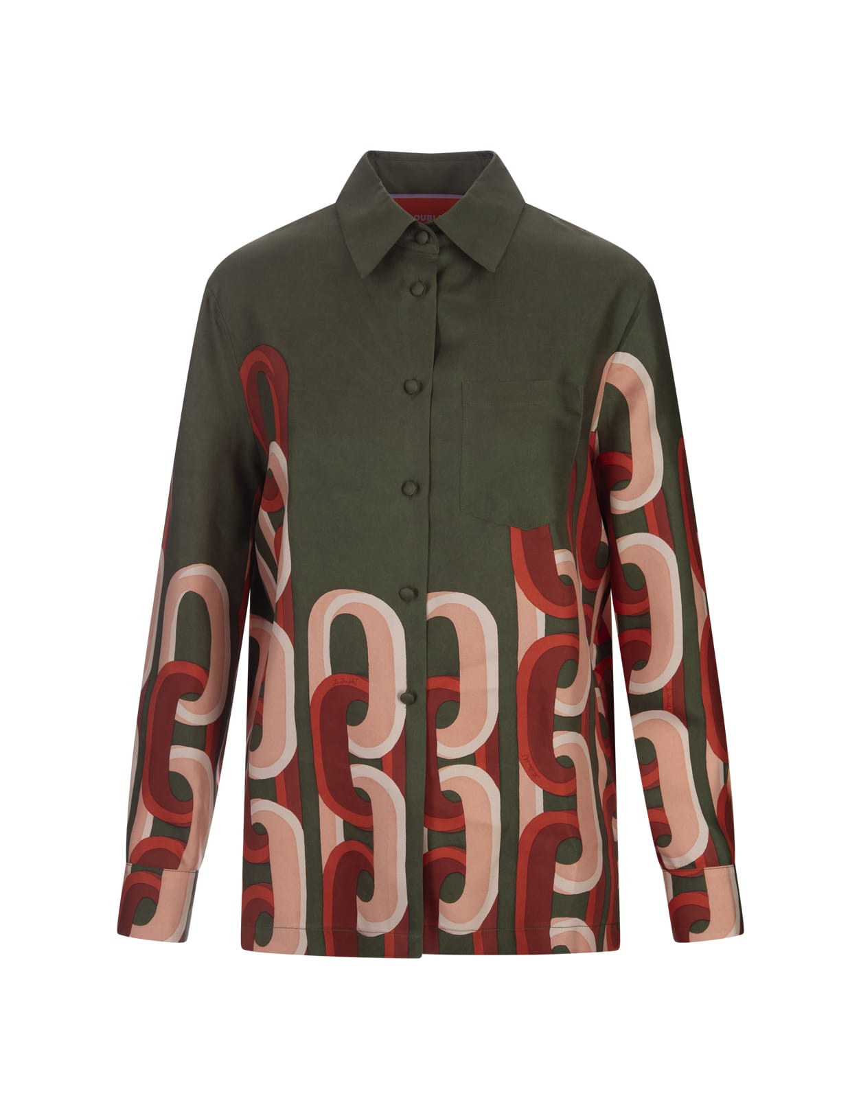 Shop La Doublej Boy Shirt In Prometheus Placée Camouflage In Silk Twill In Green