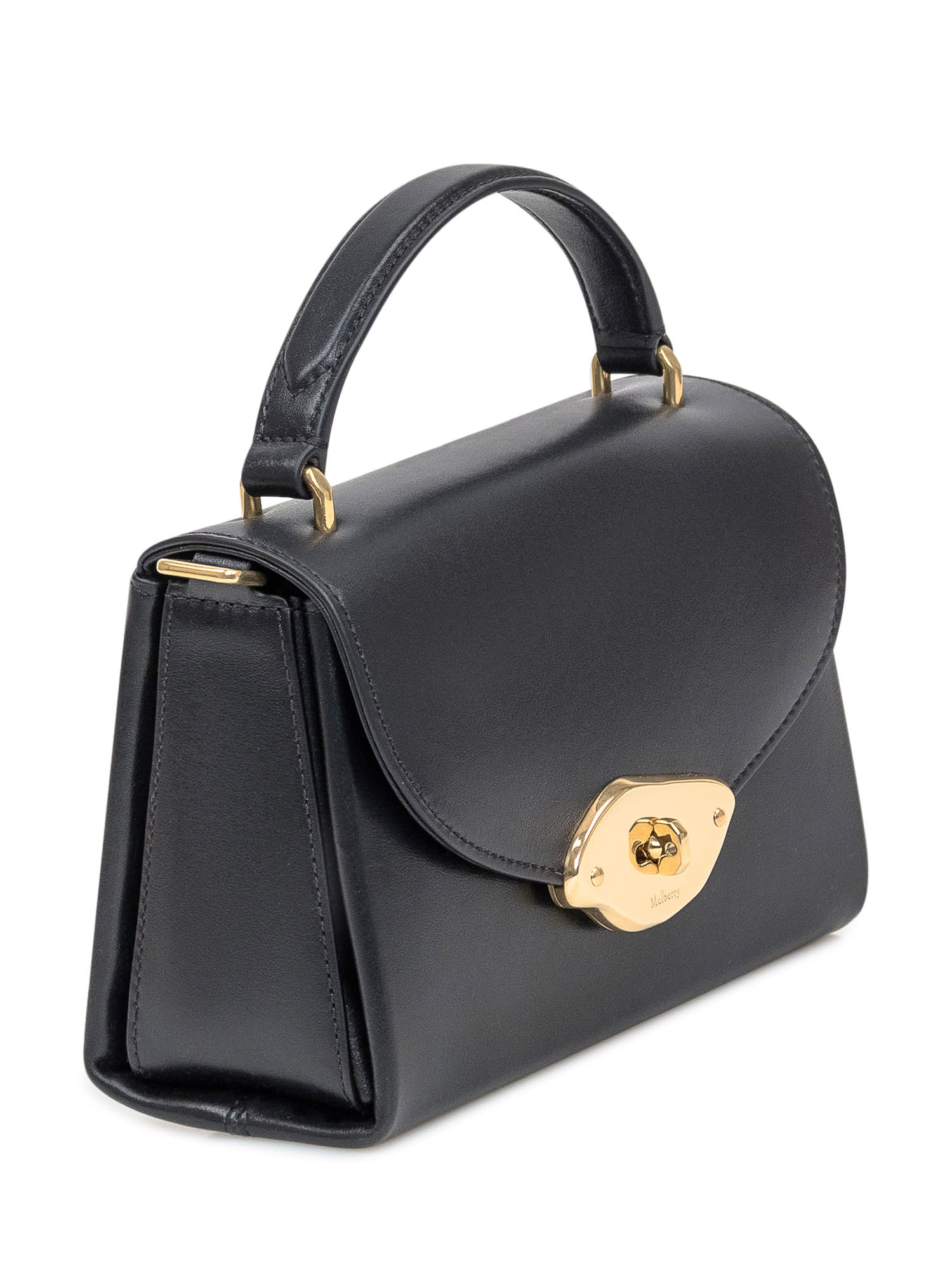 Shop Mulberry Small Bag Lana Gloss Leather In Black