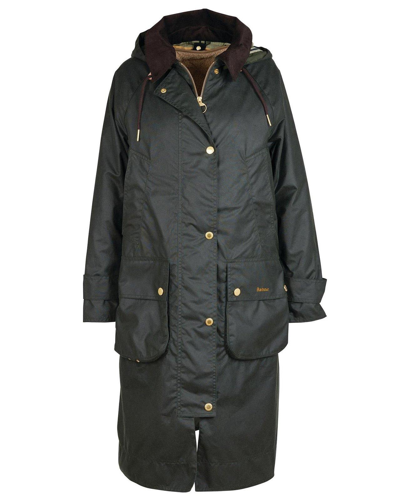 Barbour Buttoned Hooded Coat