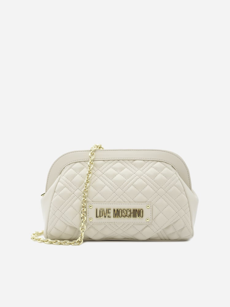 Love Moschino Quilted Design Clutch With Logo Lettering