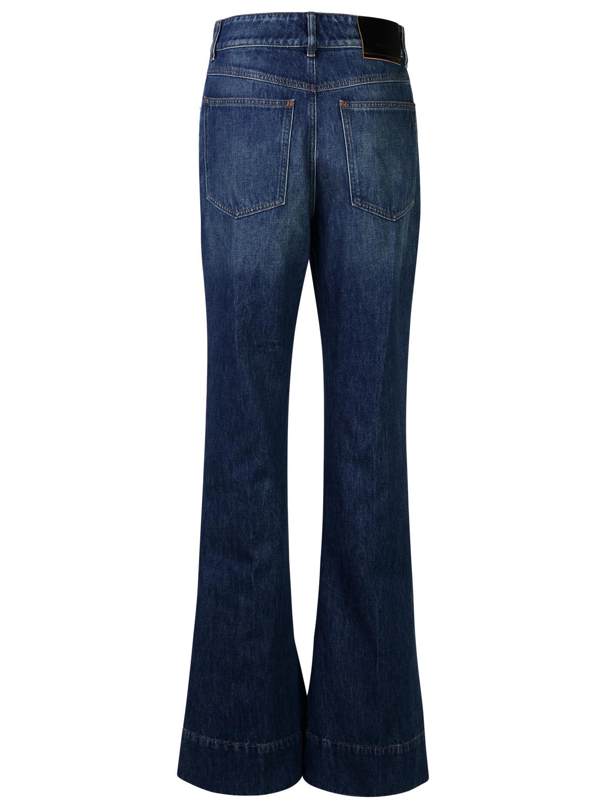 Shop Sportmax Robinia Blue Cotton Jeans