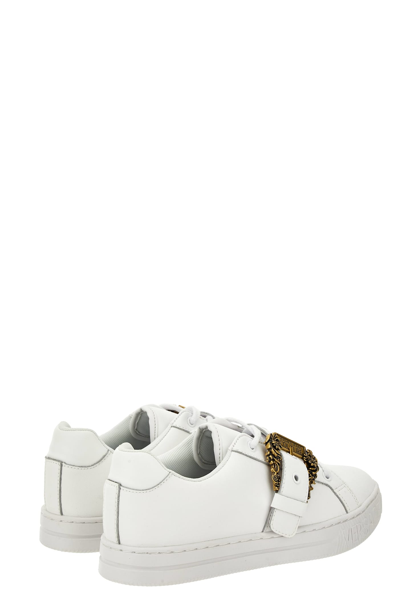 Versace Jeans Couture Buckle-detail Sneakers In White