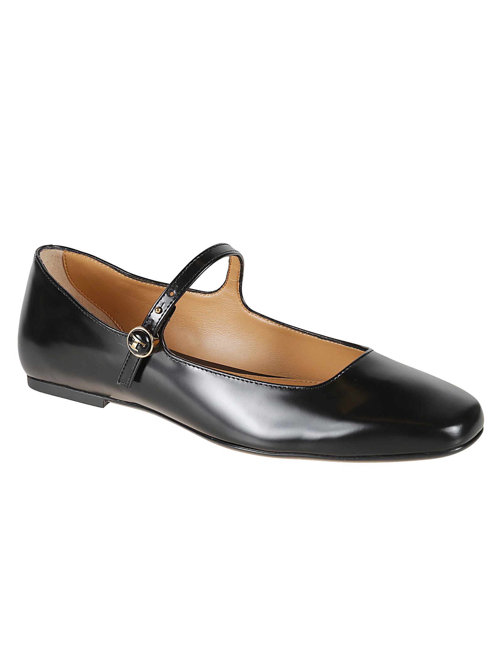 Shop Tod's Ankle Strap Ballerinas In Black