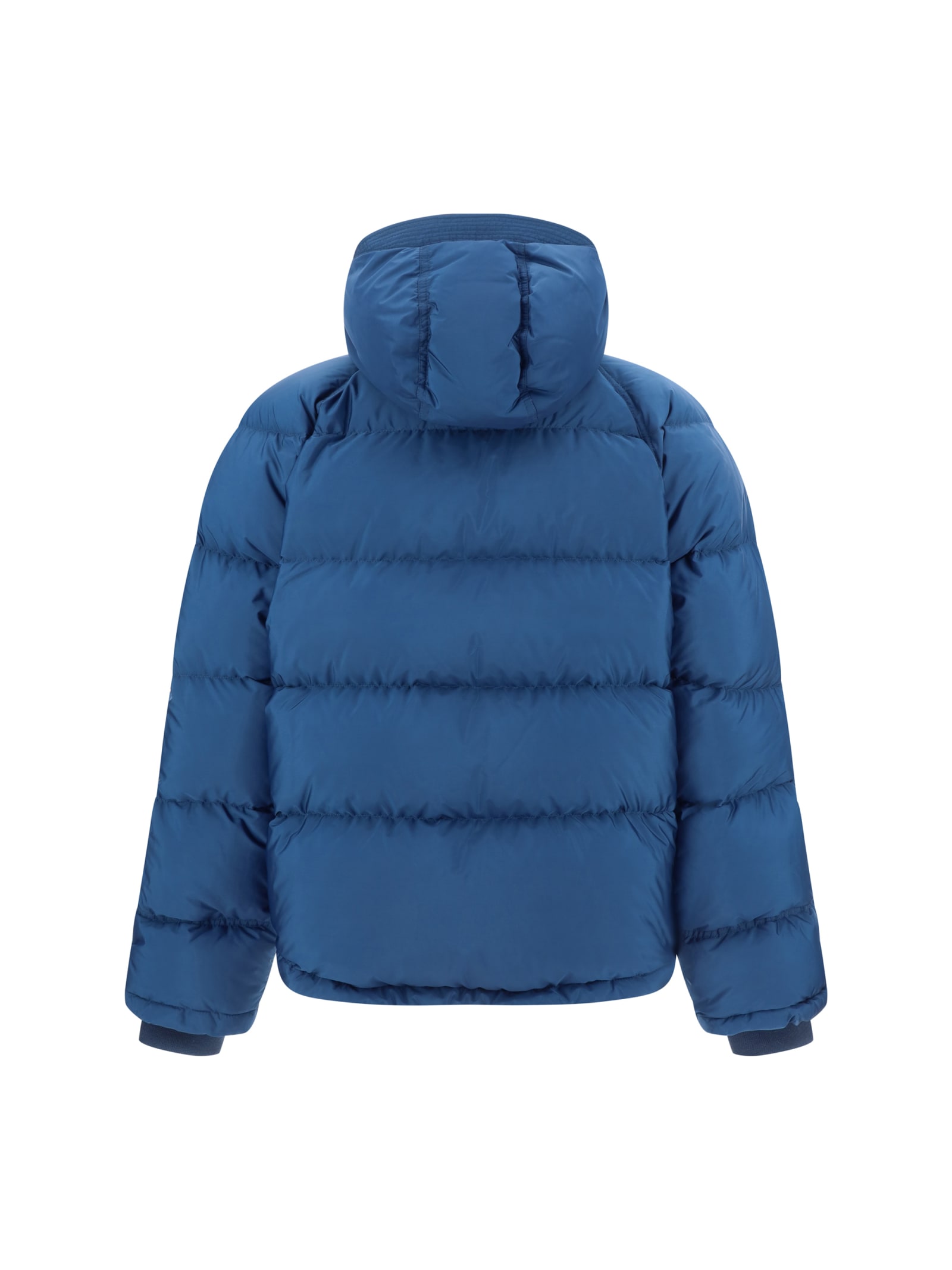 Shop Prada Down Jacket In Aviazione