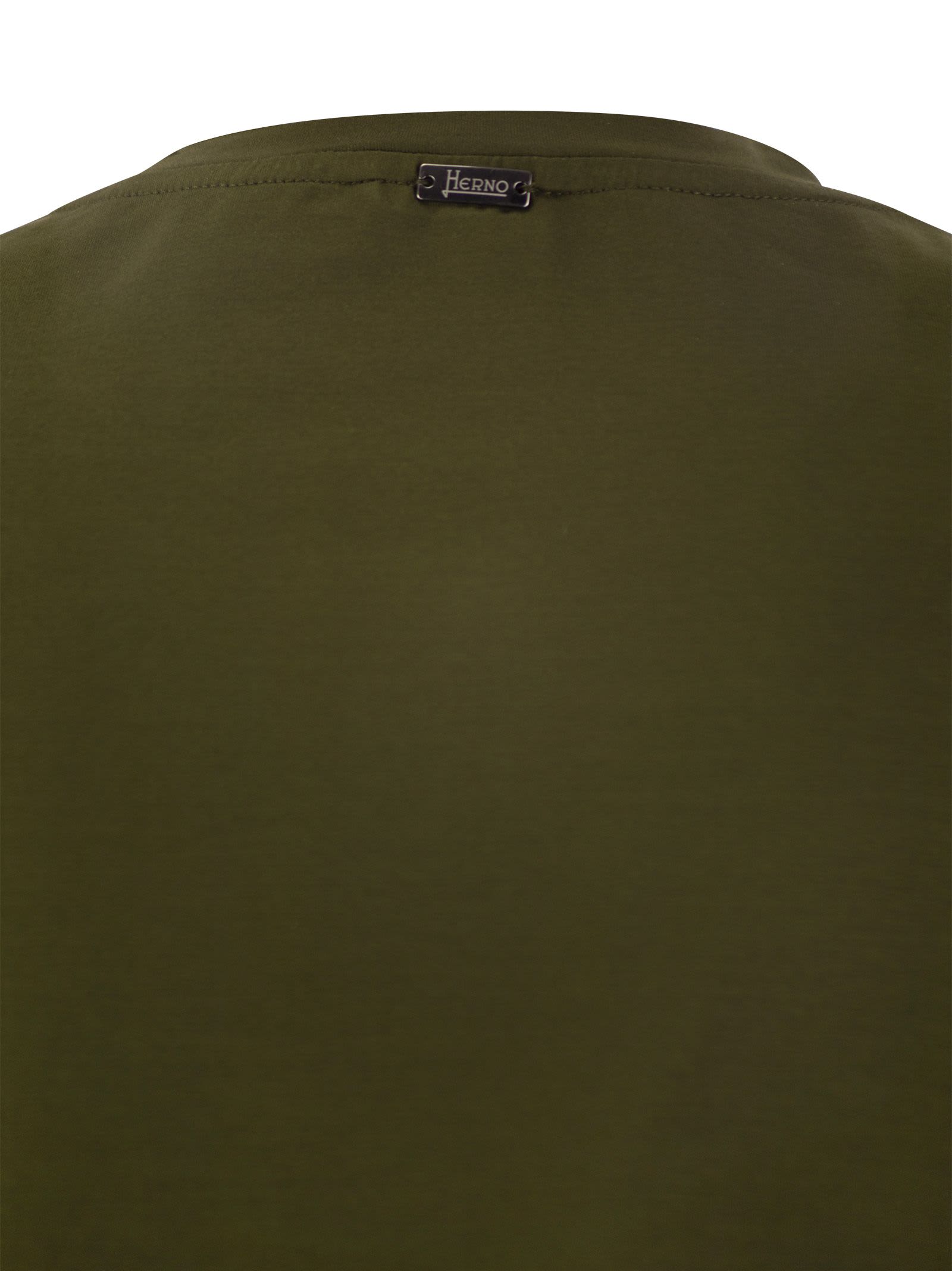 Shop Herno Stretch Cotton Jersey T-shirt In Military Green