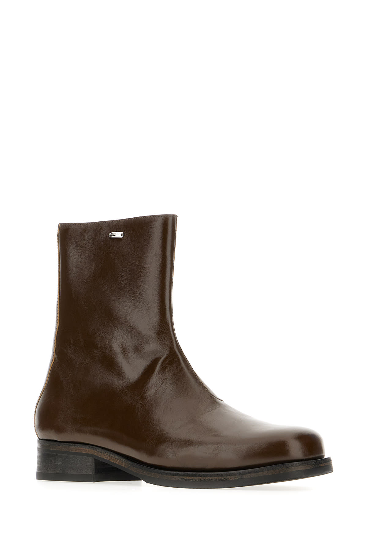 Our Legacy Dark Brown Leather Camion Boots In Green