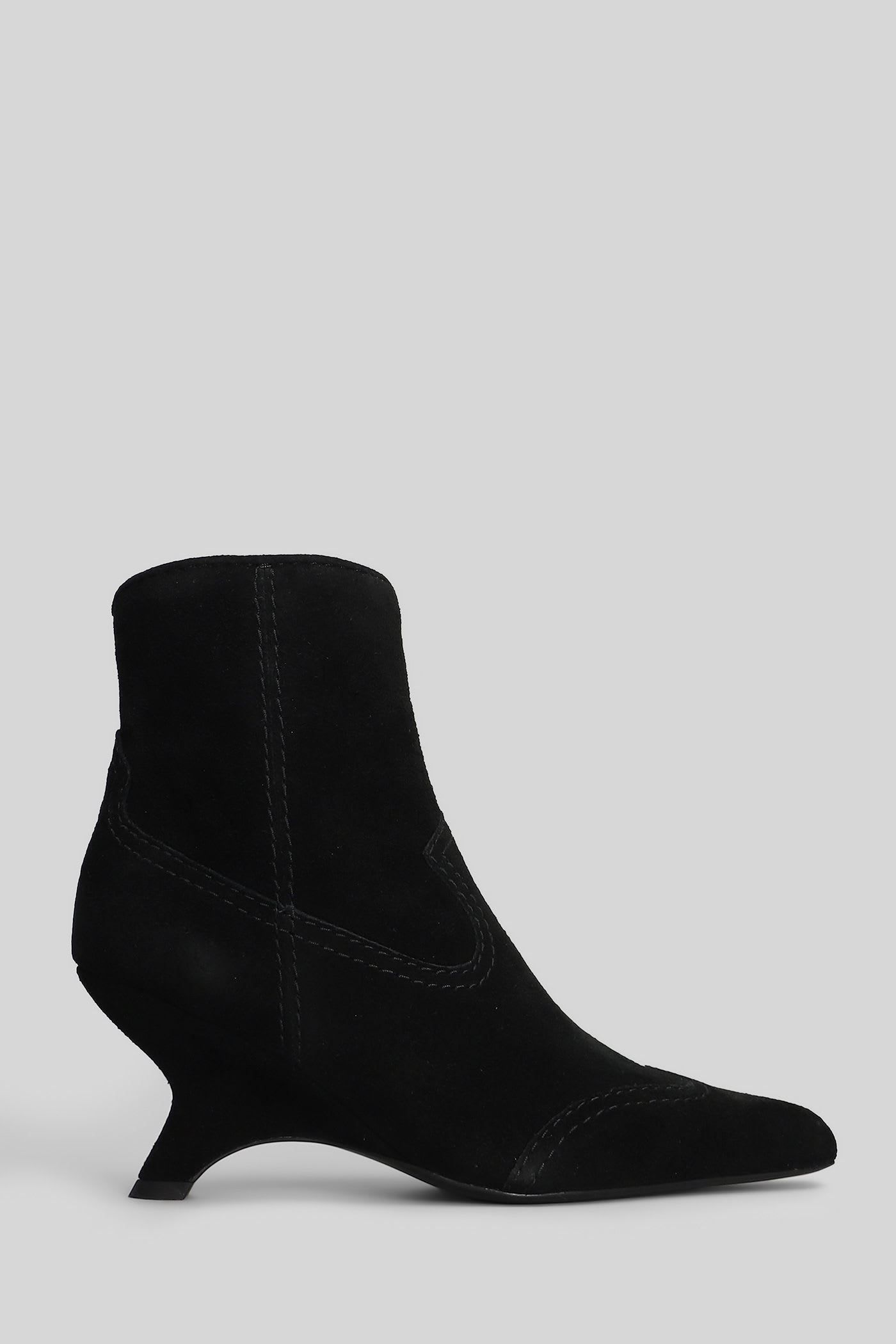 Simkhai Shadow High Heels Ankle Boots In Black Suede In Black