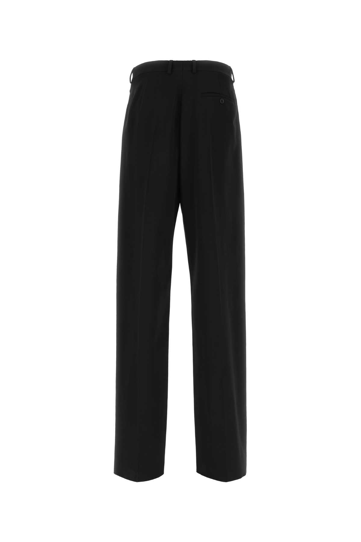 Shop Balenciaga Black Twill Wide-leg Pant In 1000