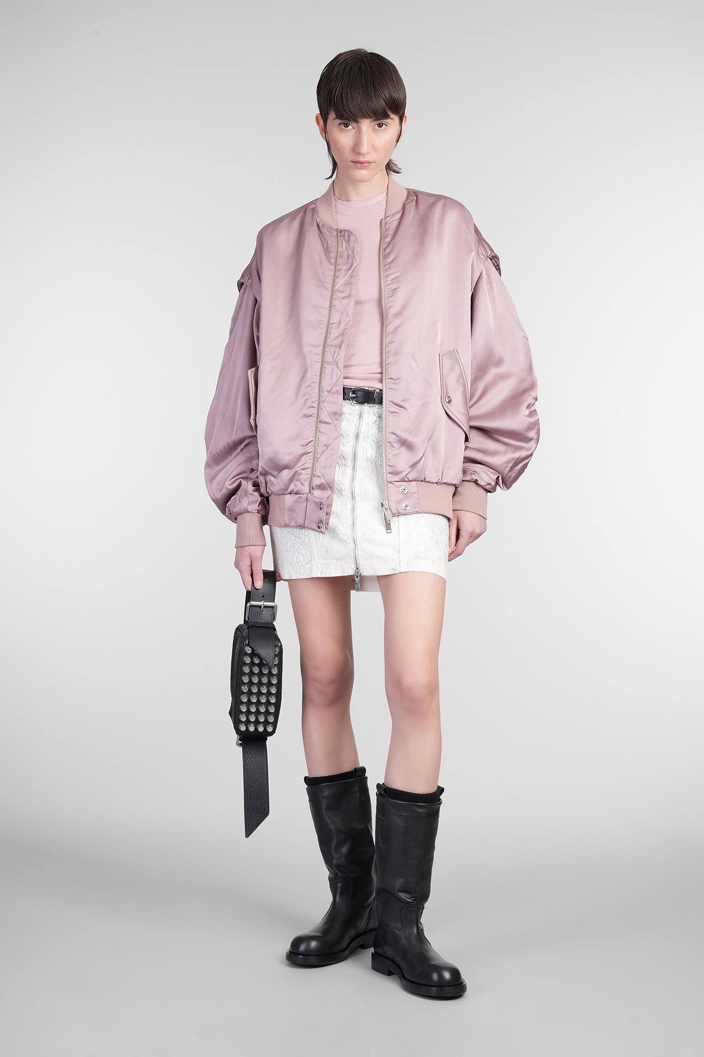 Halfboy Bomber In Rose-pink Viscose