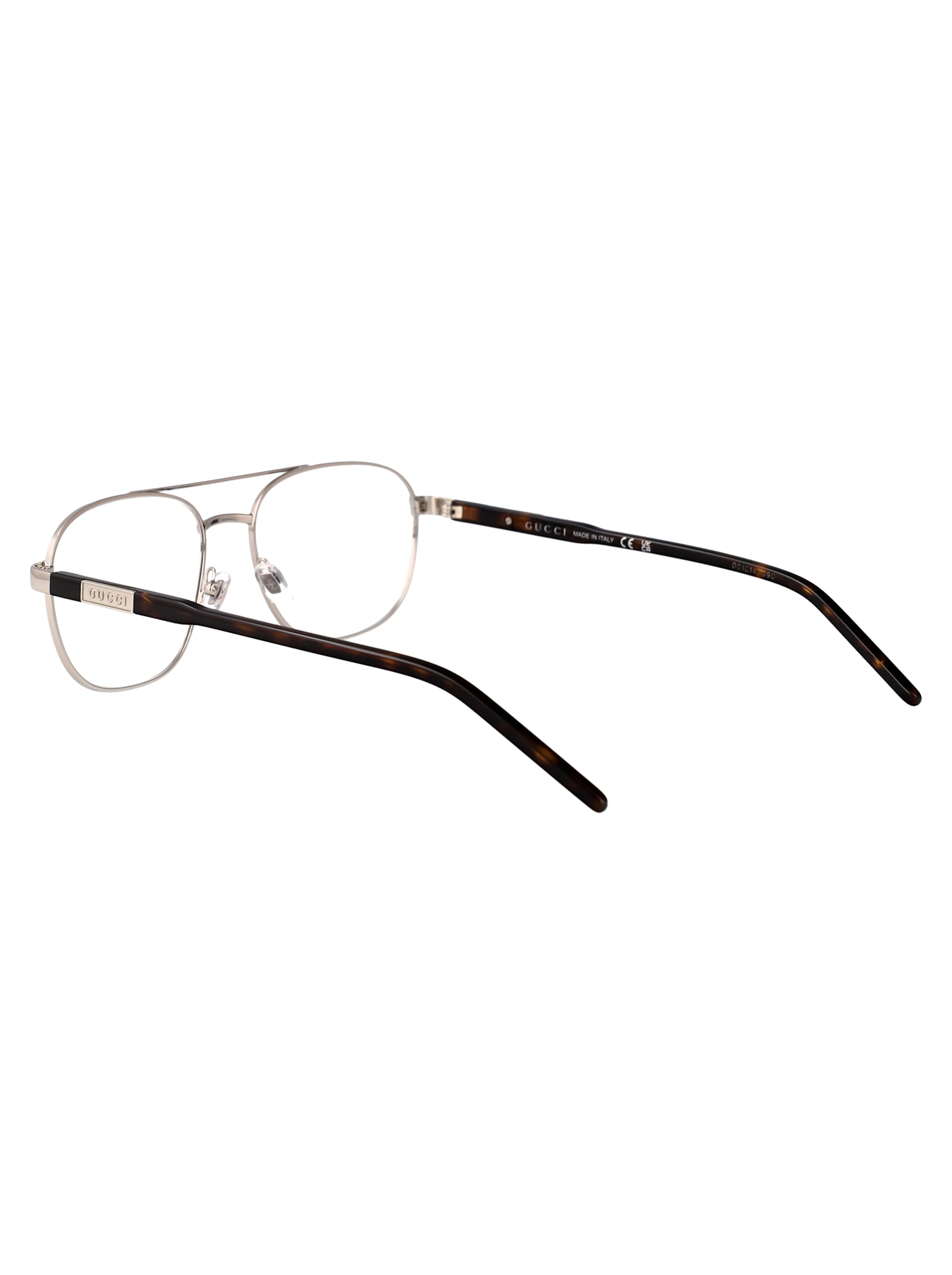 Gucci Gg1800o Glasses In Silver-havana-transparent