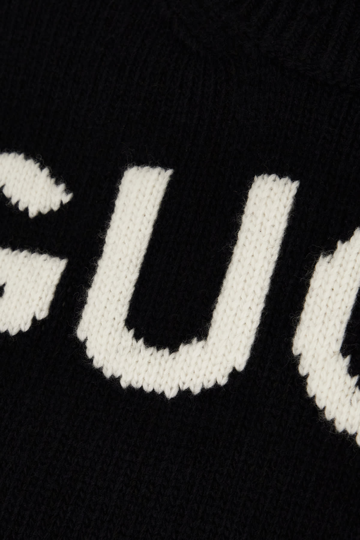 Shop Gucci Black Wool Sweater In Black Ivory