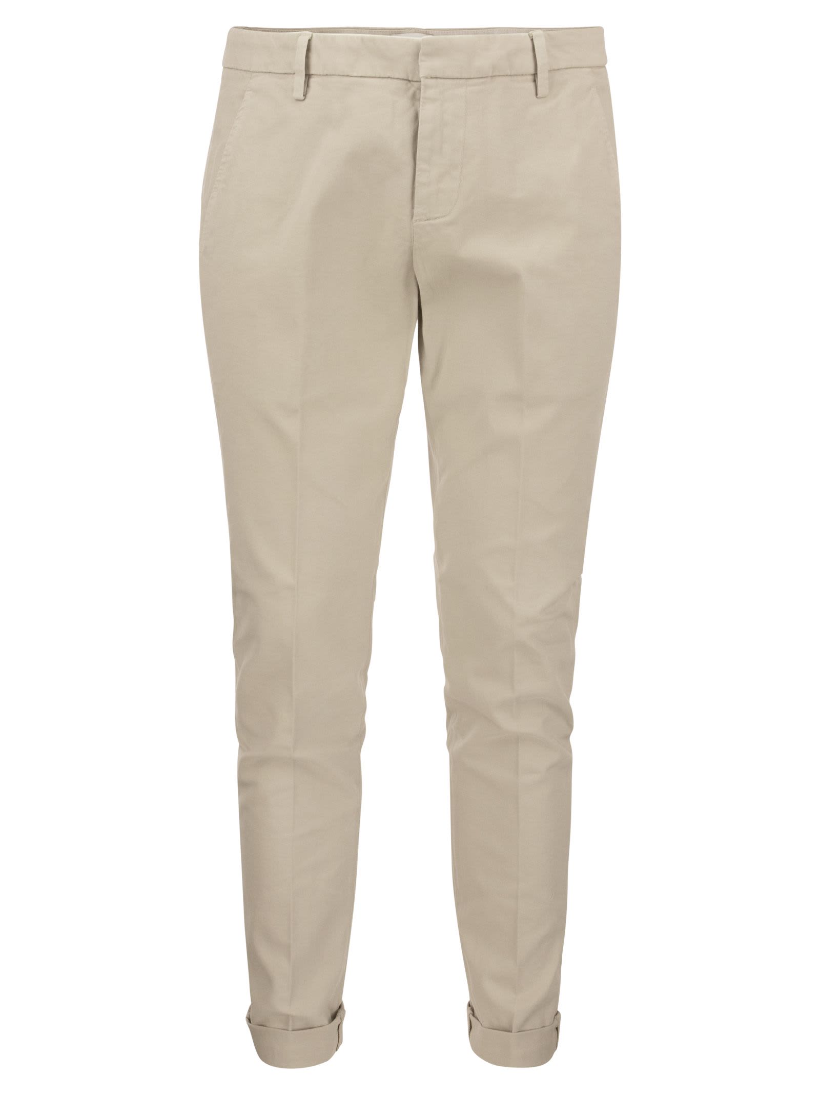 Shop Dondup Gaubert - Slim-fit Gabardine Trousers In White