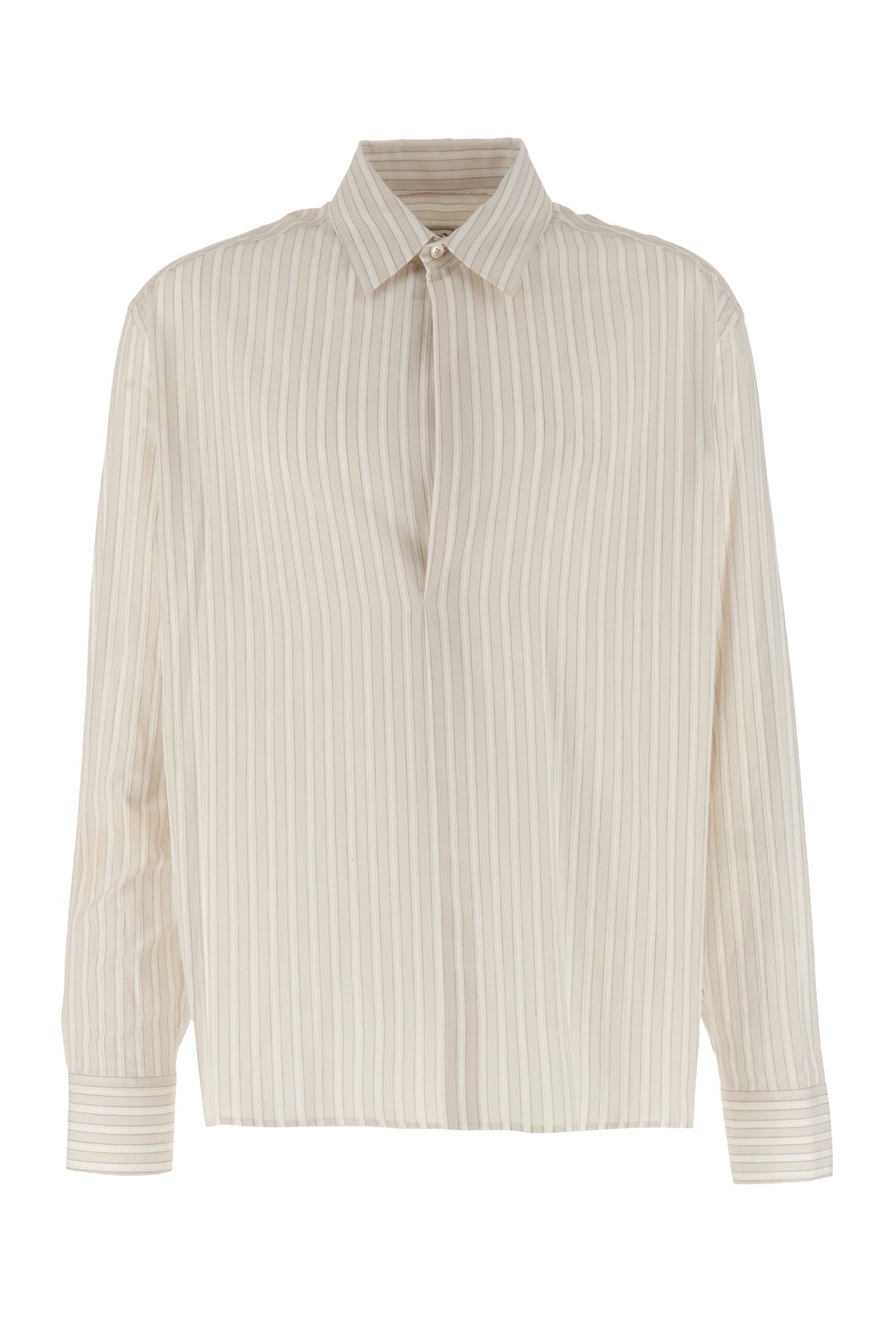 Shop Lanvin Embroidered Cotton Shirt In 002