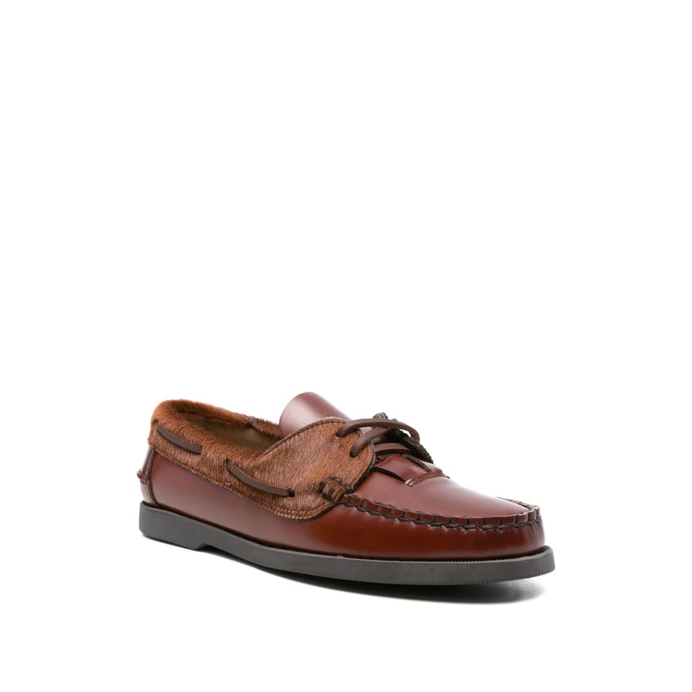 Hereu Leather Boat Shoes In Brown