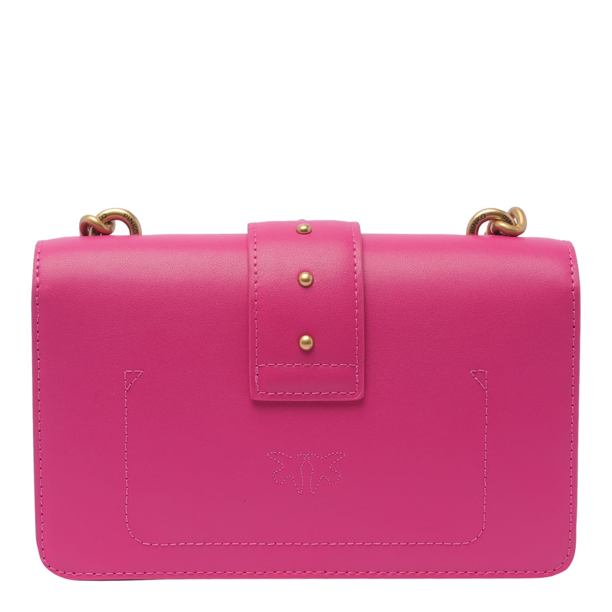 Shop Pinko Mini Love One Crossbody Bag In Fuchsia