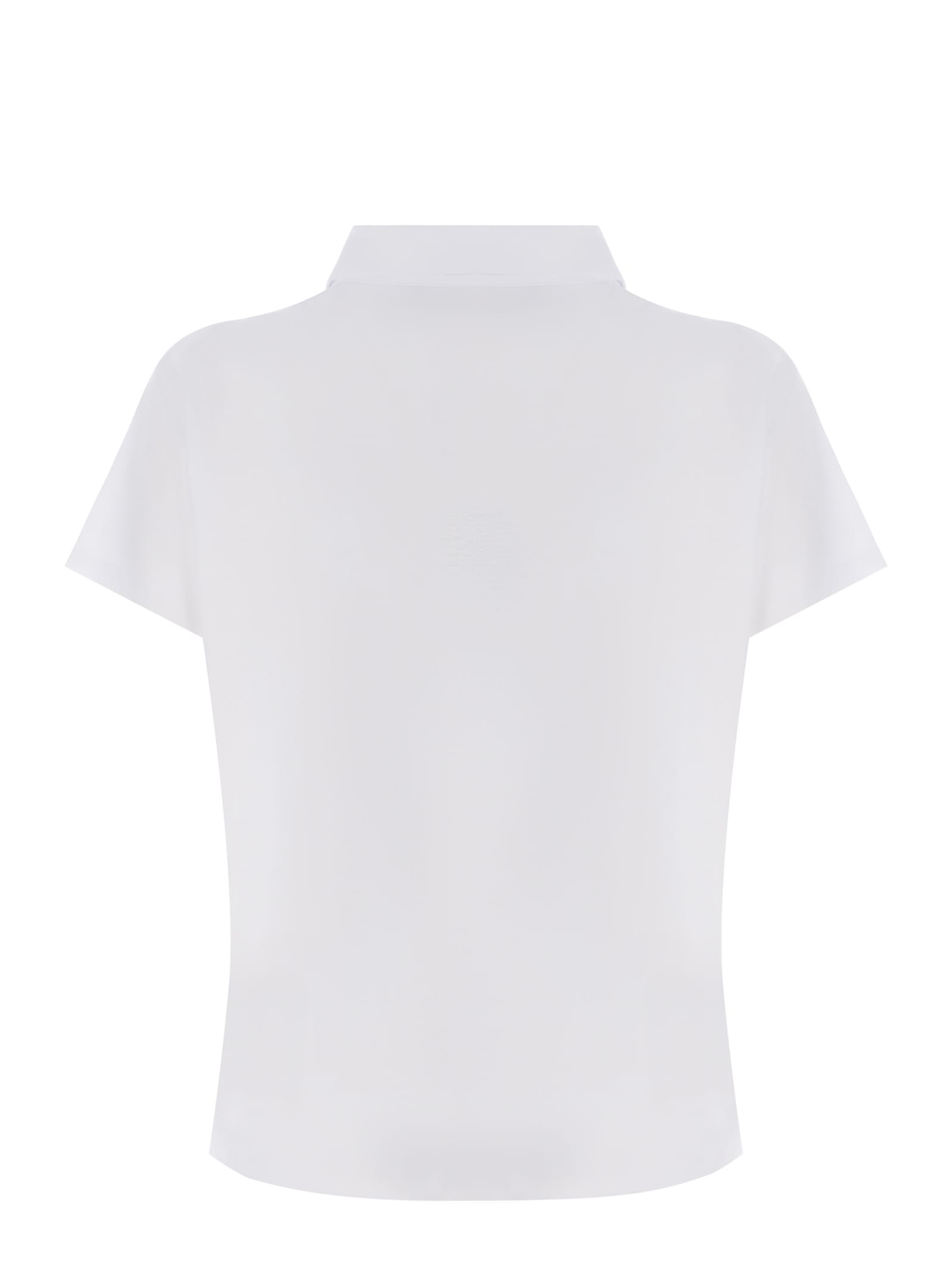 Shop Fay Polo Shirt  Made Of Piquet In Bianco