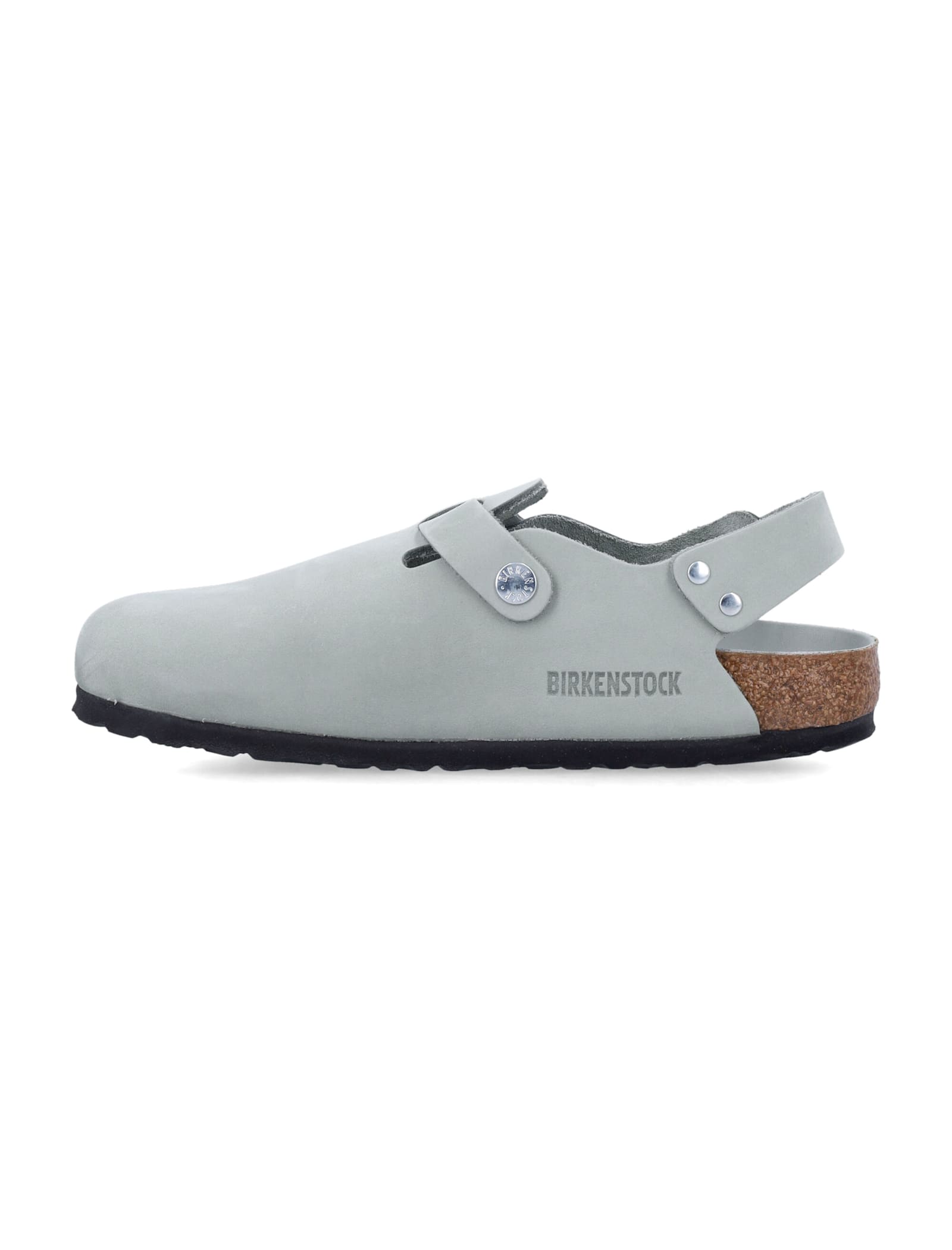 Birkenstock 'tokio' Light Blue Mules With Buckles On The Front And Back In Pure Sage