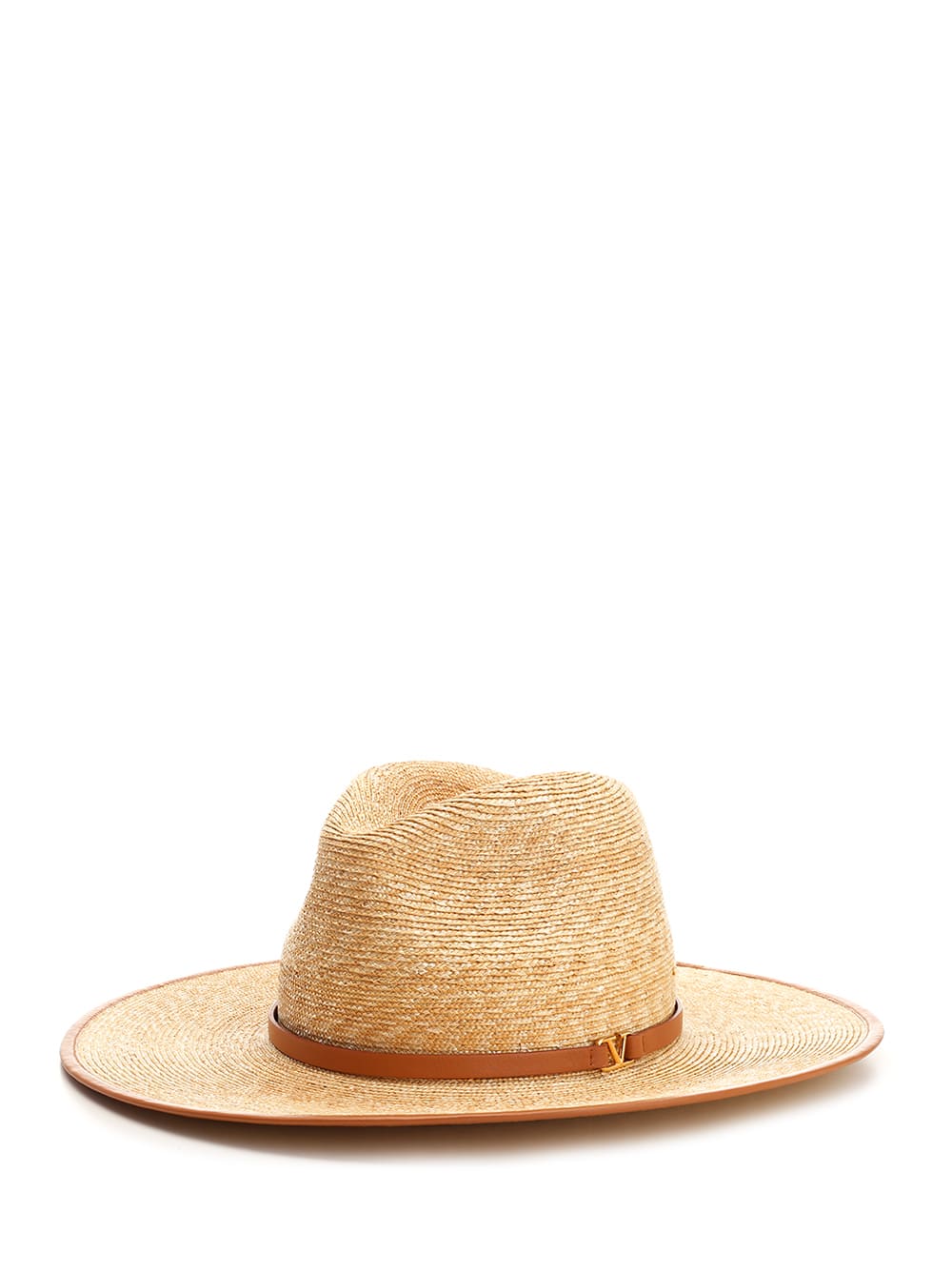 Shop Valentino Panama Hat Vlogo Signature In Beige