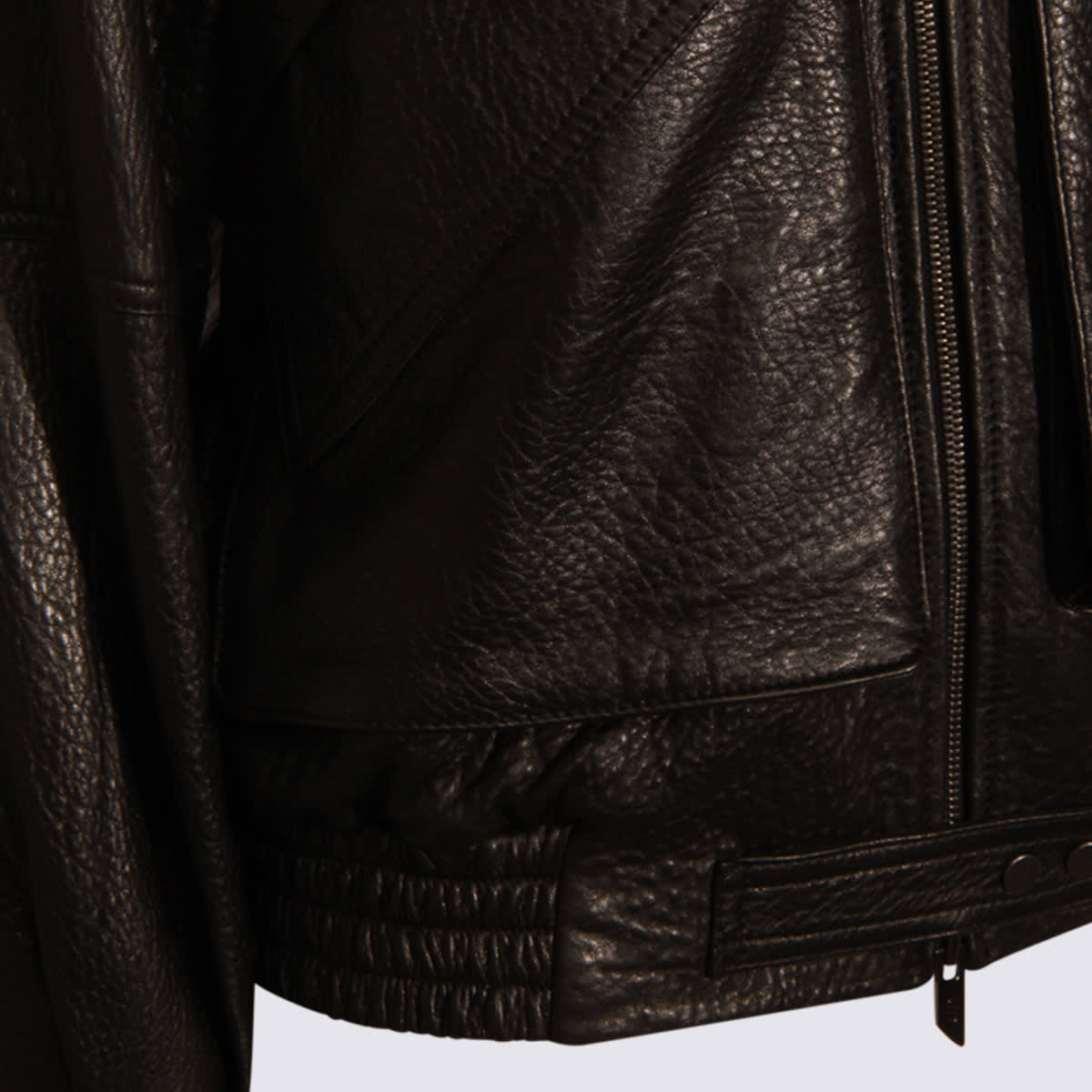 Salvatore Santoro Zip-front Panelled Leather Jacket In Black