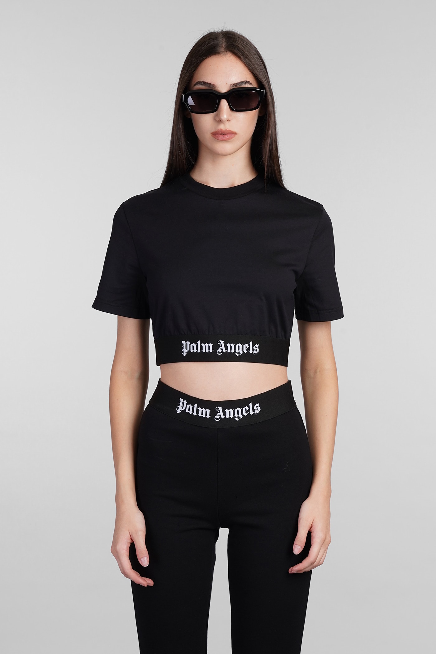 Shop Palm Angels T-shirt In Black Cotton