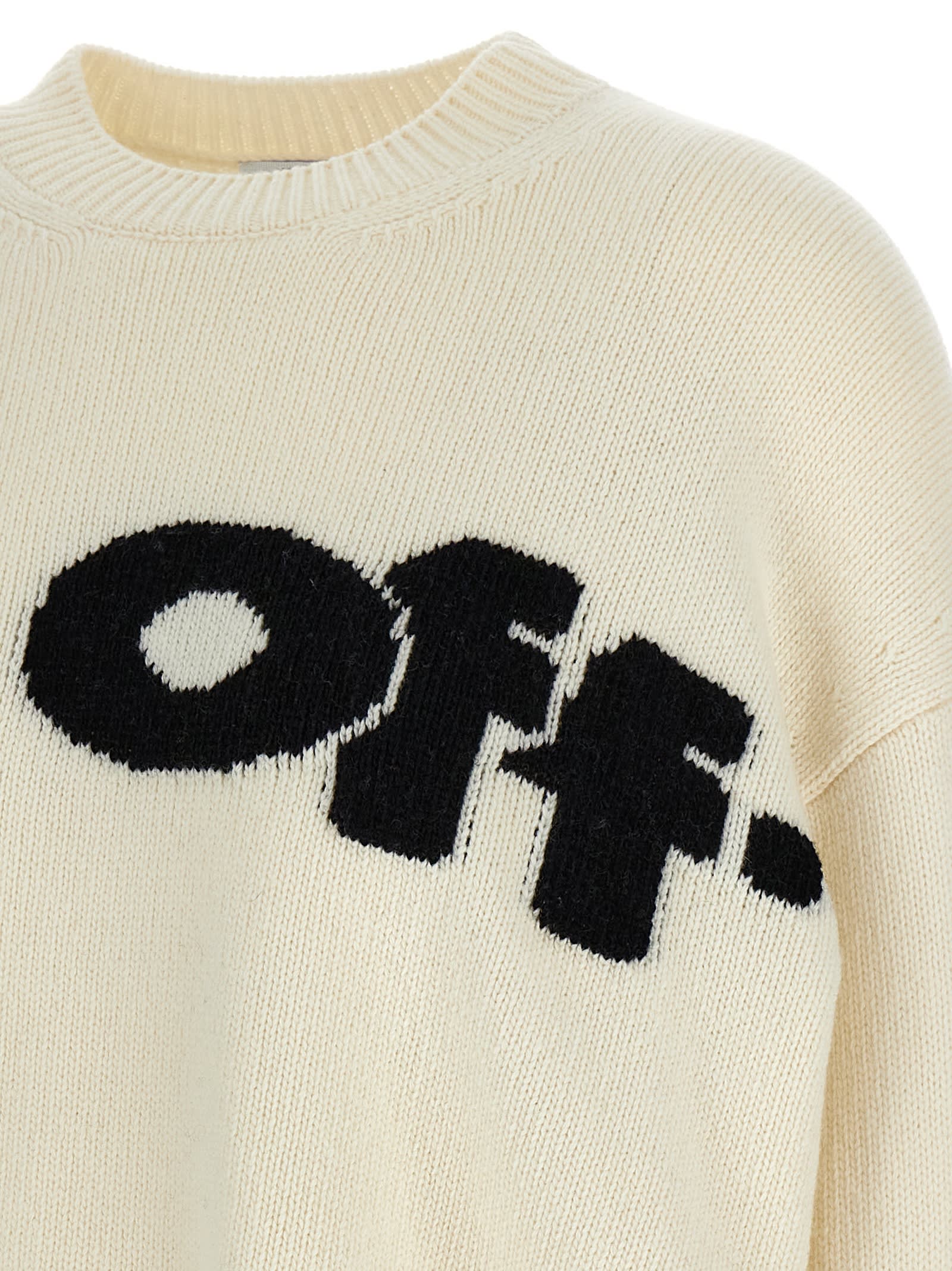 Shop Off-white Shared Logo Sweater In White/black