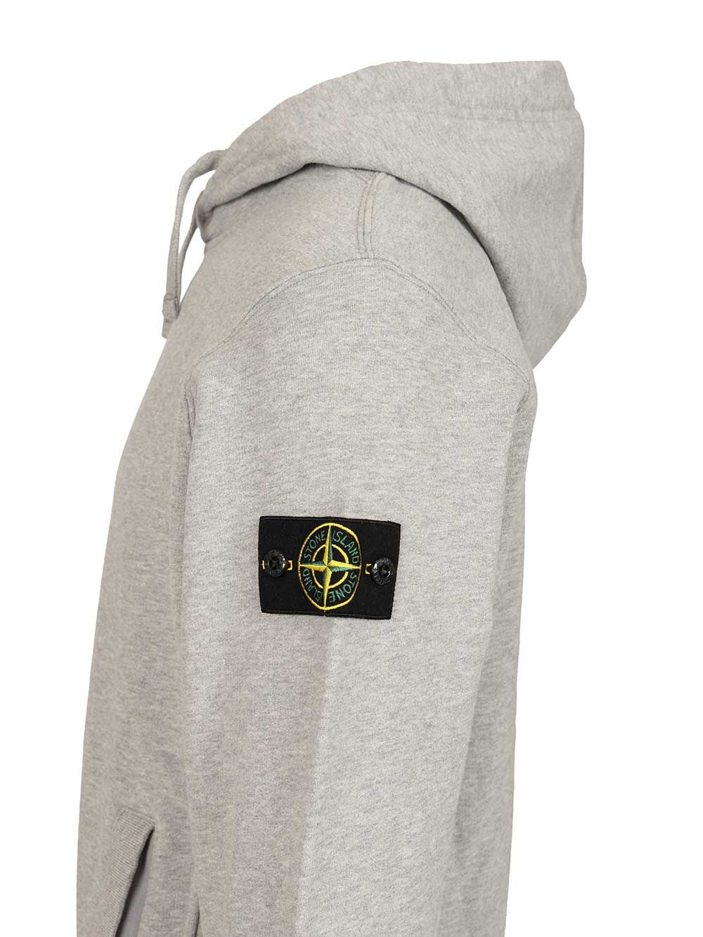 Stone Island Organic Cotton Hoodie Sweatshirts Grey In Gray