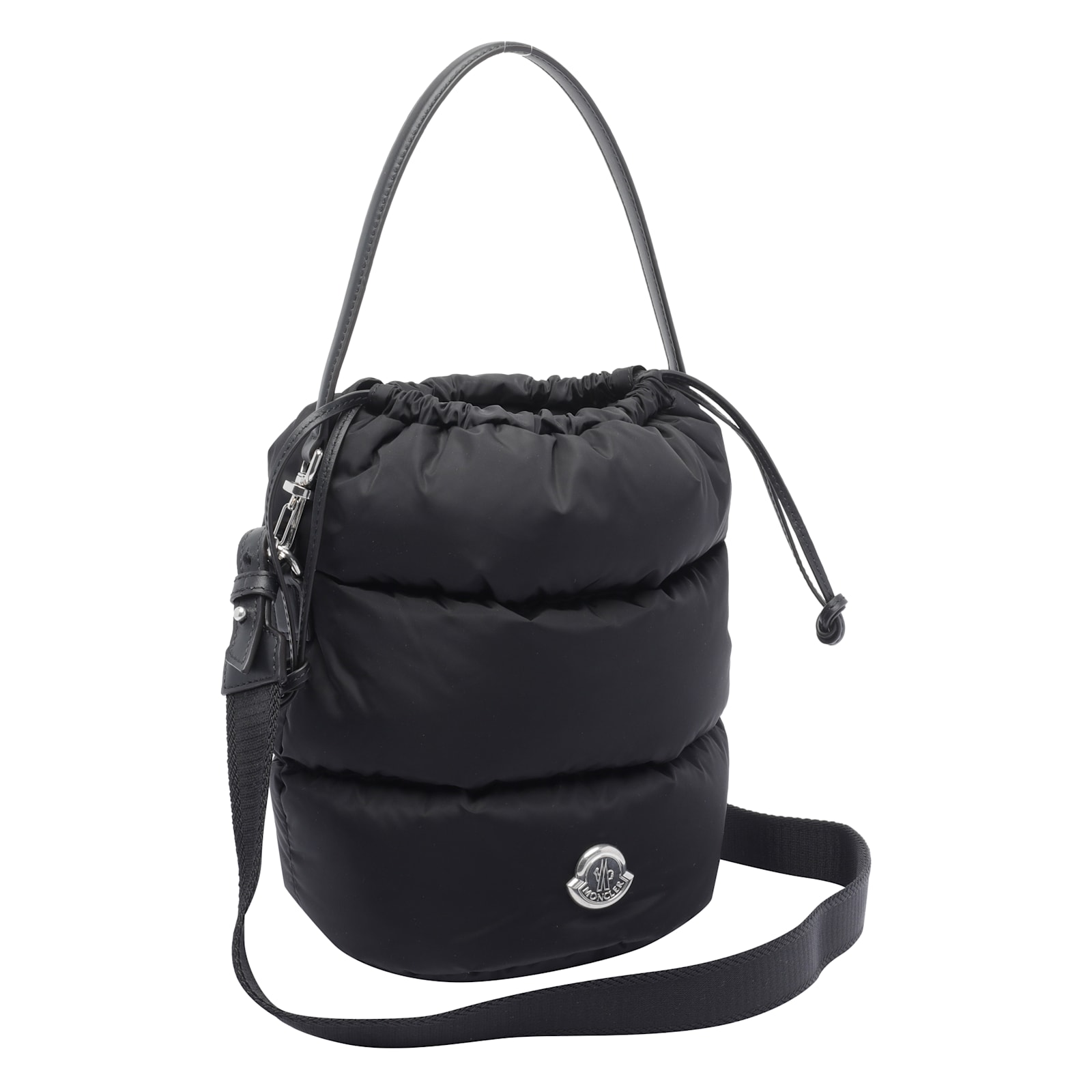 Moncler Caradoc Fabric Bucket Bag With Adjustable Strap In Black