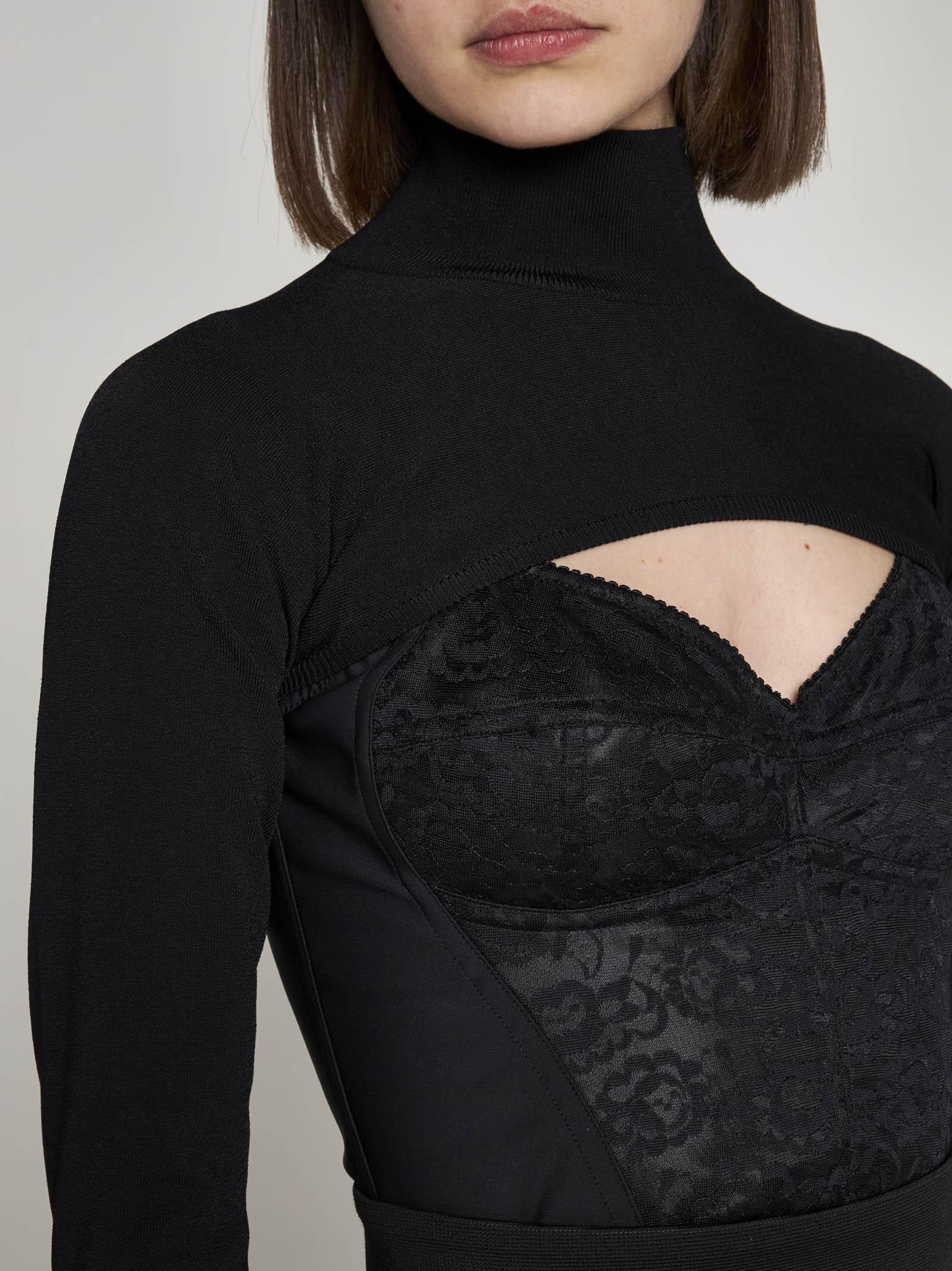 Shop Dolce & Gabbana Viscose-blend Knit Shrug In Black