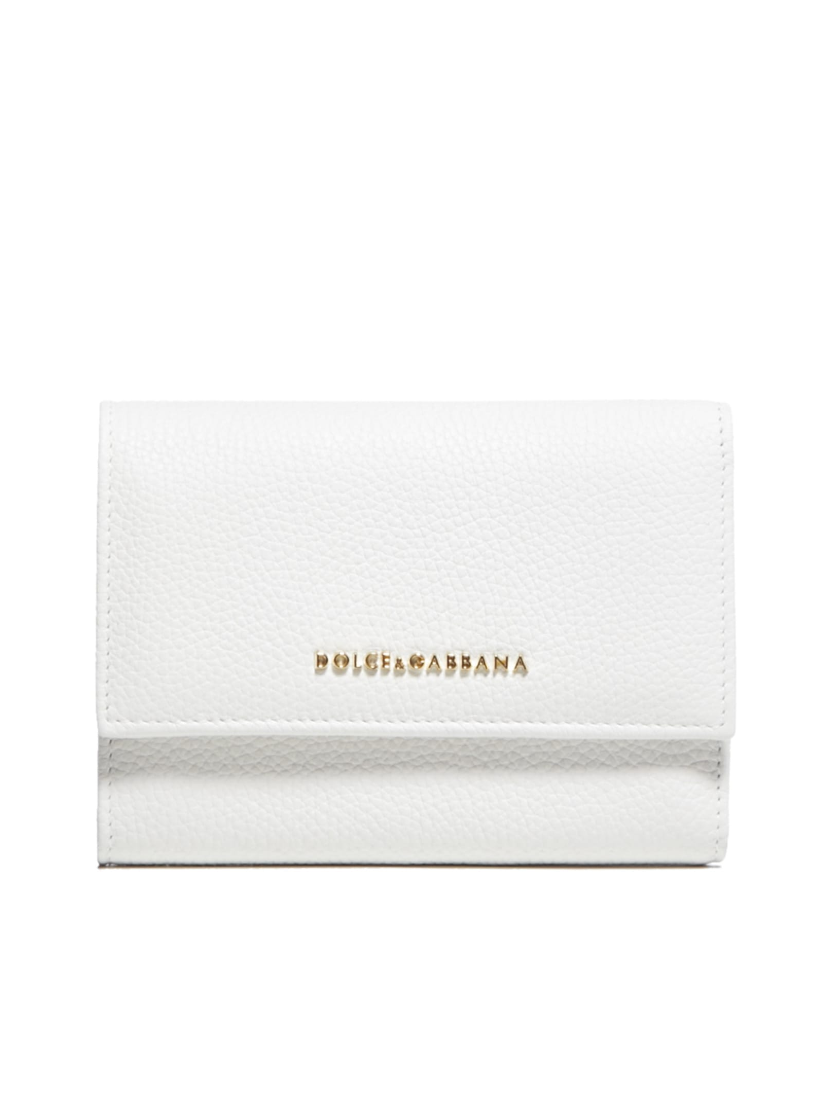 Dolce & Gabbana Logo Small Continental Wallet In Bianco Ottico