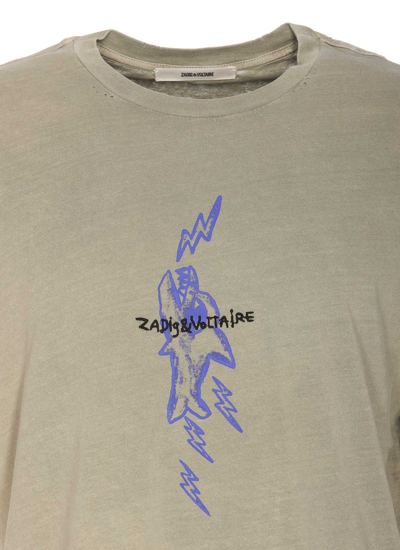 Shop Zadig &amp; Voltaire Thilo Destroy Shark T-shirt In Green