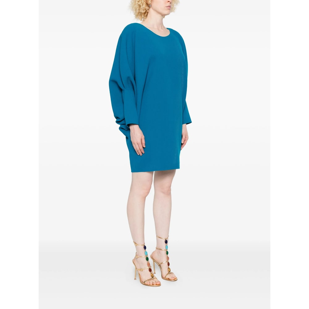 Gianluca Capannolo Round-neck Bell-sleeve Dress In Blue