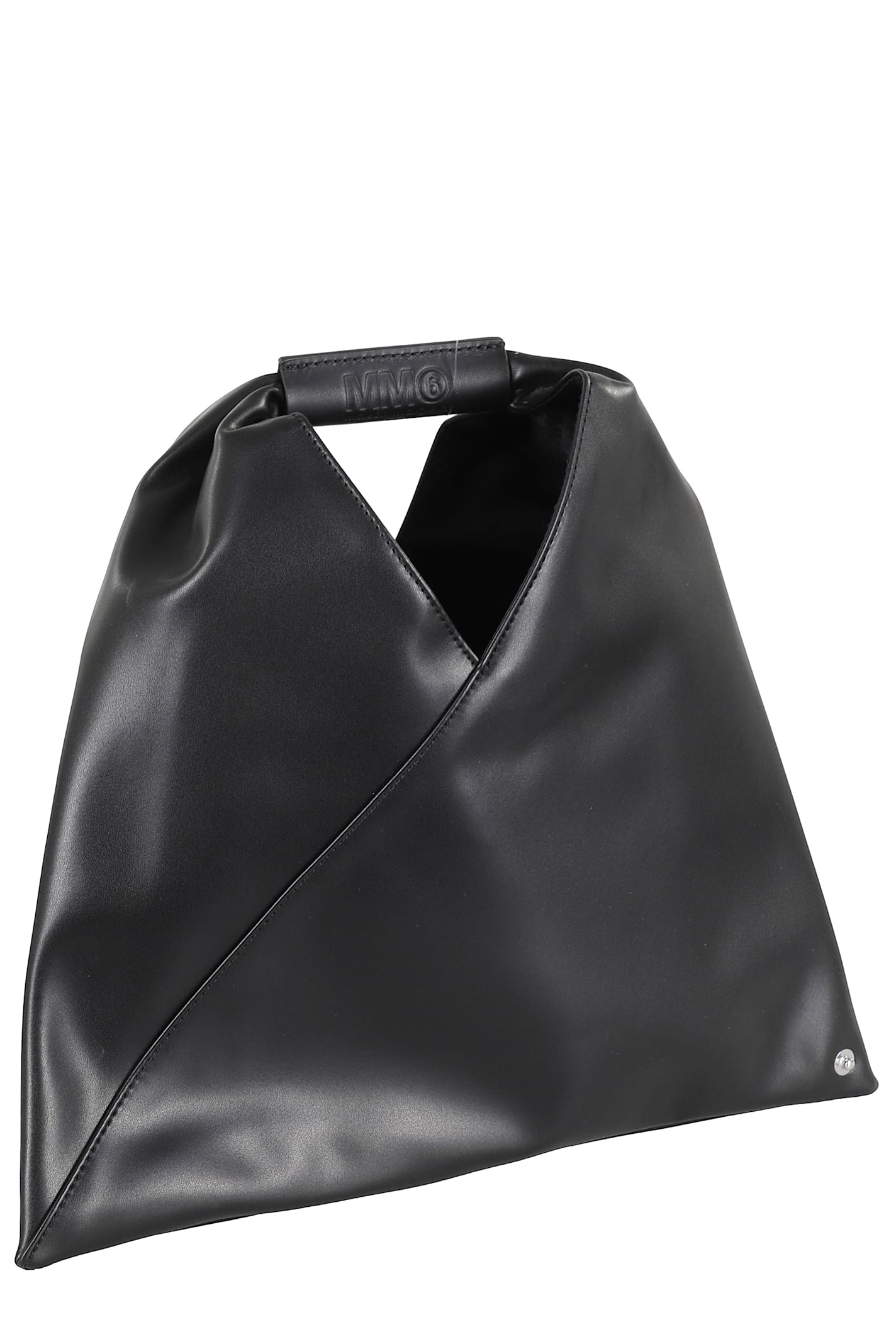 Mm6 Maison Margiela Mm6 By Maison Margiela Asymmetrical Black Mini Bag With Distinctive Handle In Black