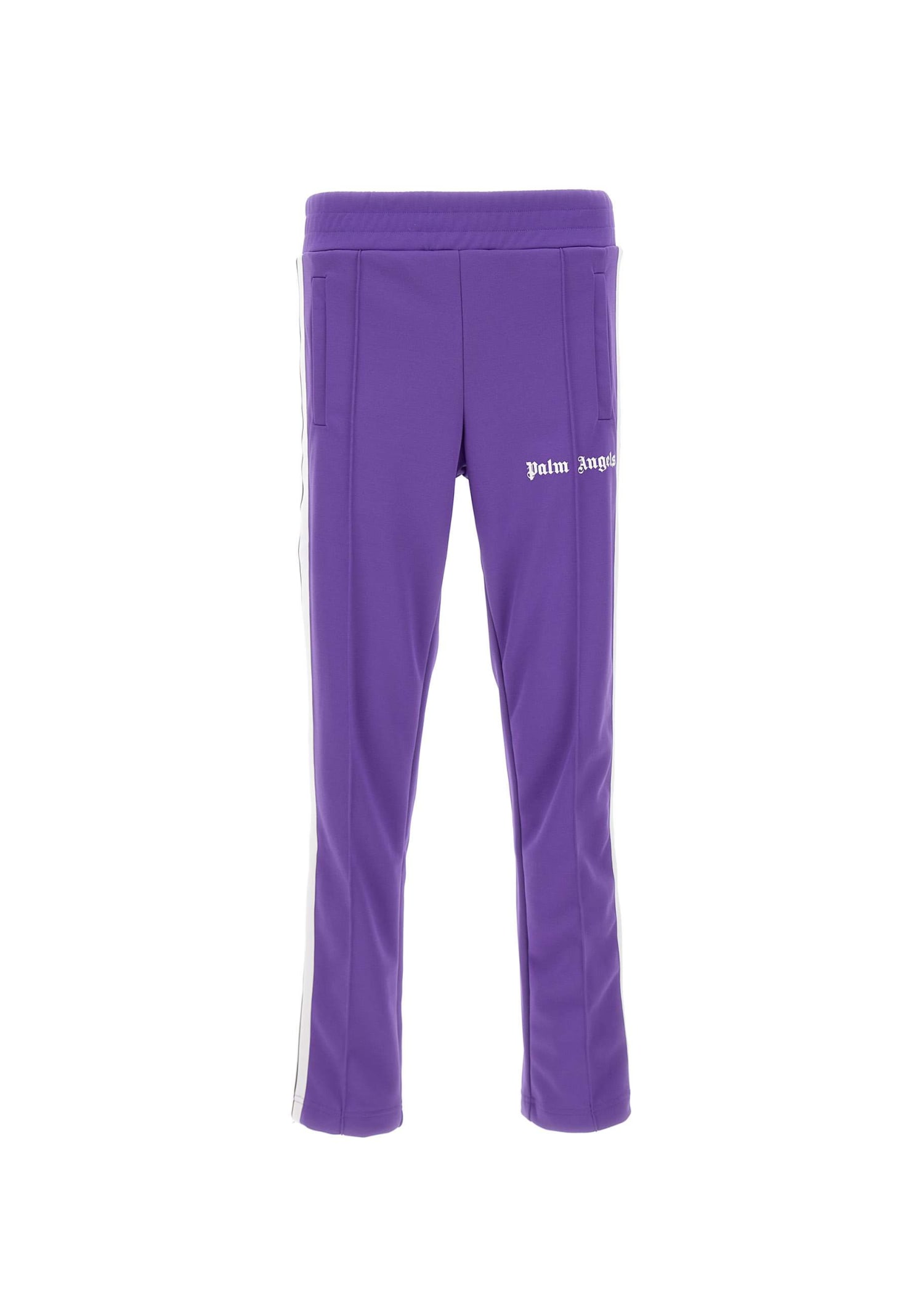 Palm Angels Lilac Side-stripe Logo Track Pants In Purple