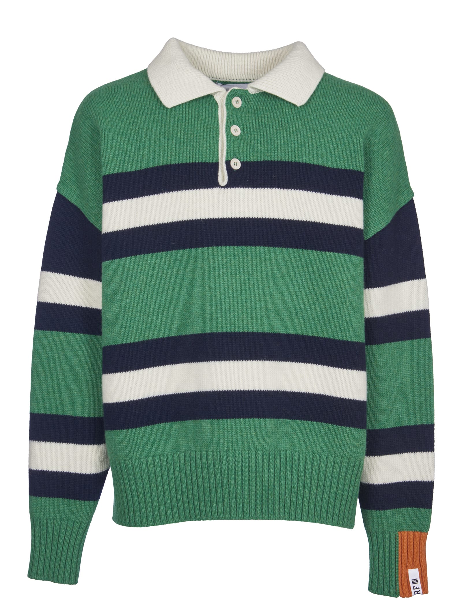 Right For Green Polo Striped Sweater