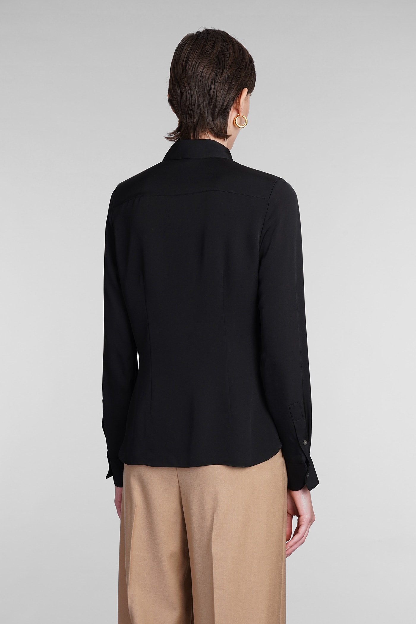 Shop Theory Classic Fitted Shirt Shirt In Black Silk