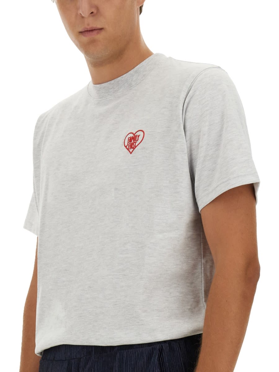 Family First Heart T-shirt In Grey