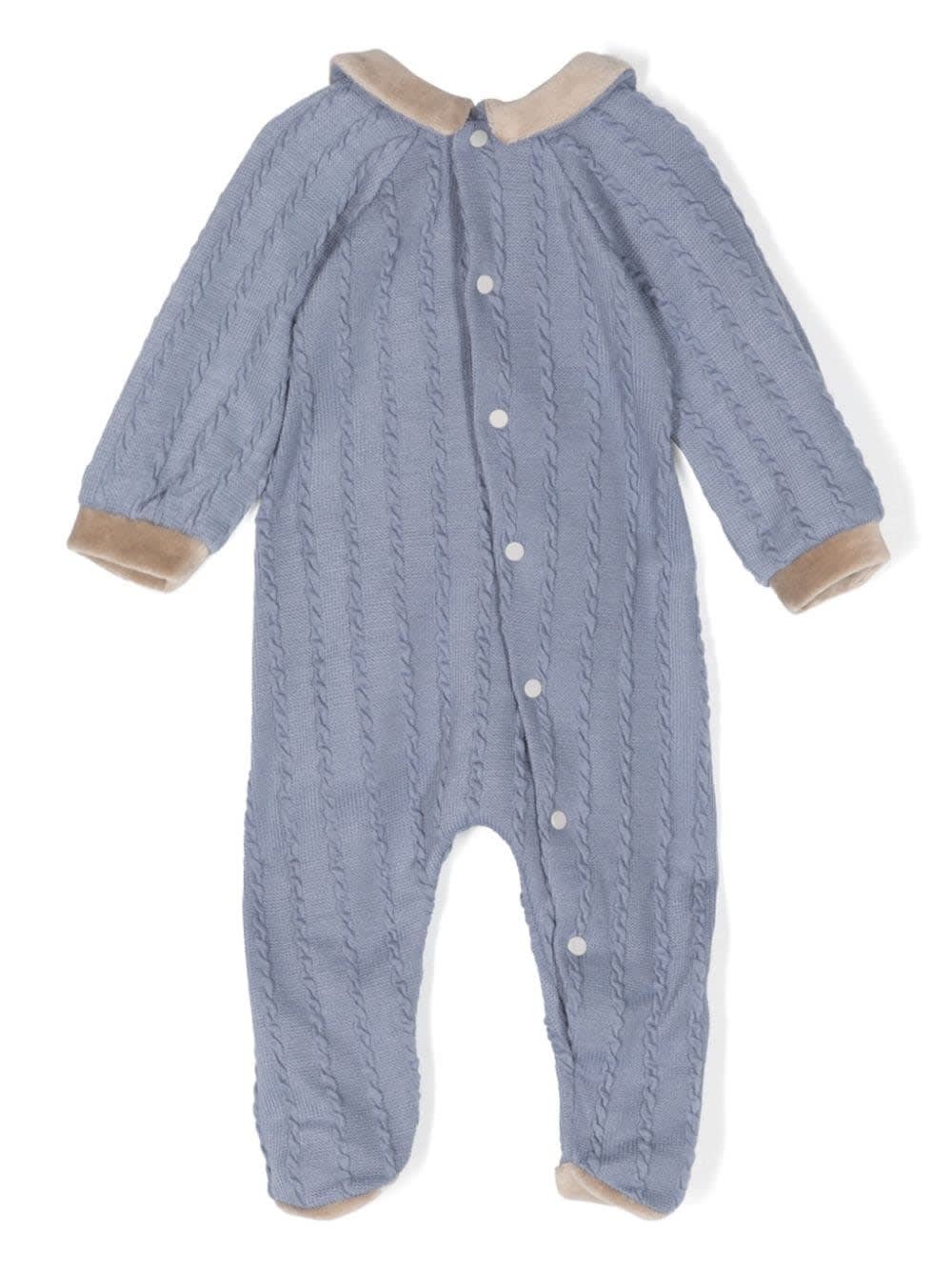 Shop La Stupenderia Onesie With Embroidery In Blue