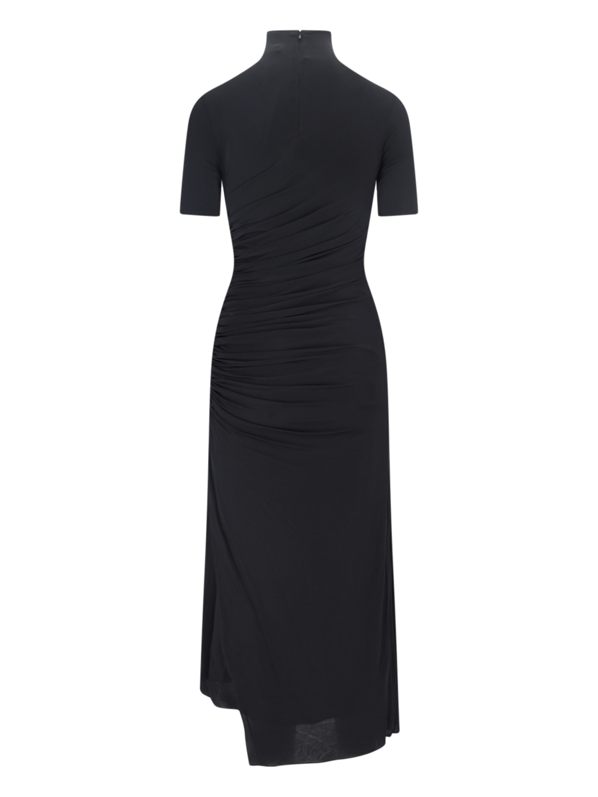 Shop Alaïa Body Conscious Draped Maxi Dress In Black