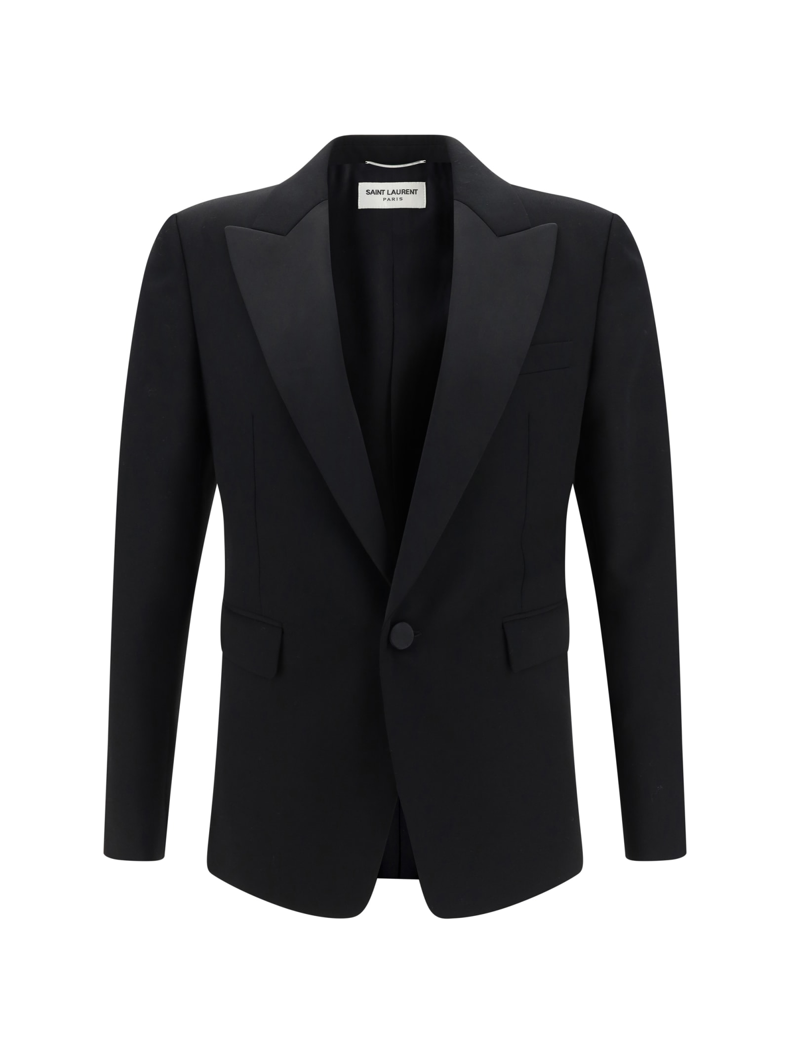 Shop Saint Laurent Blazer Jacket In Black