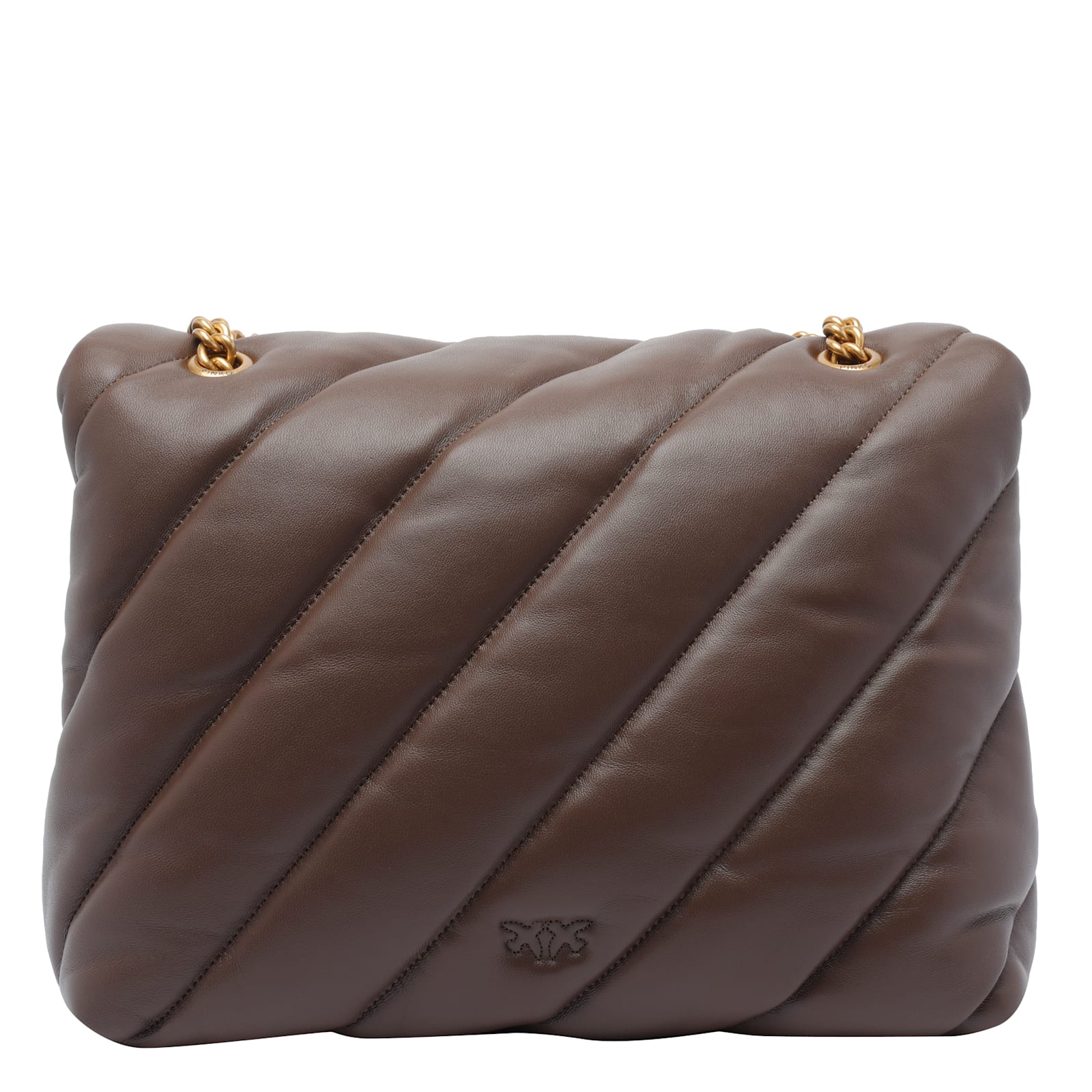 Pinko Love Classic Puffer Shoulder Bag In Brown