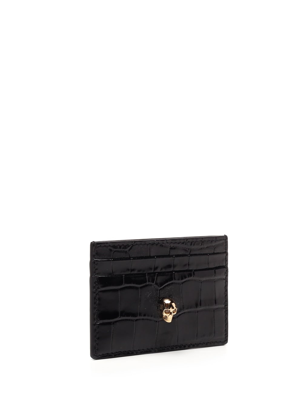 Shop Alexander Mcqueen Card Holder In Black Leather In Nero