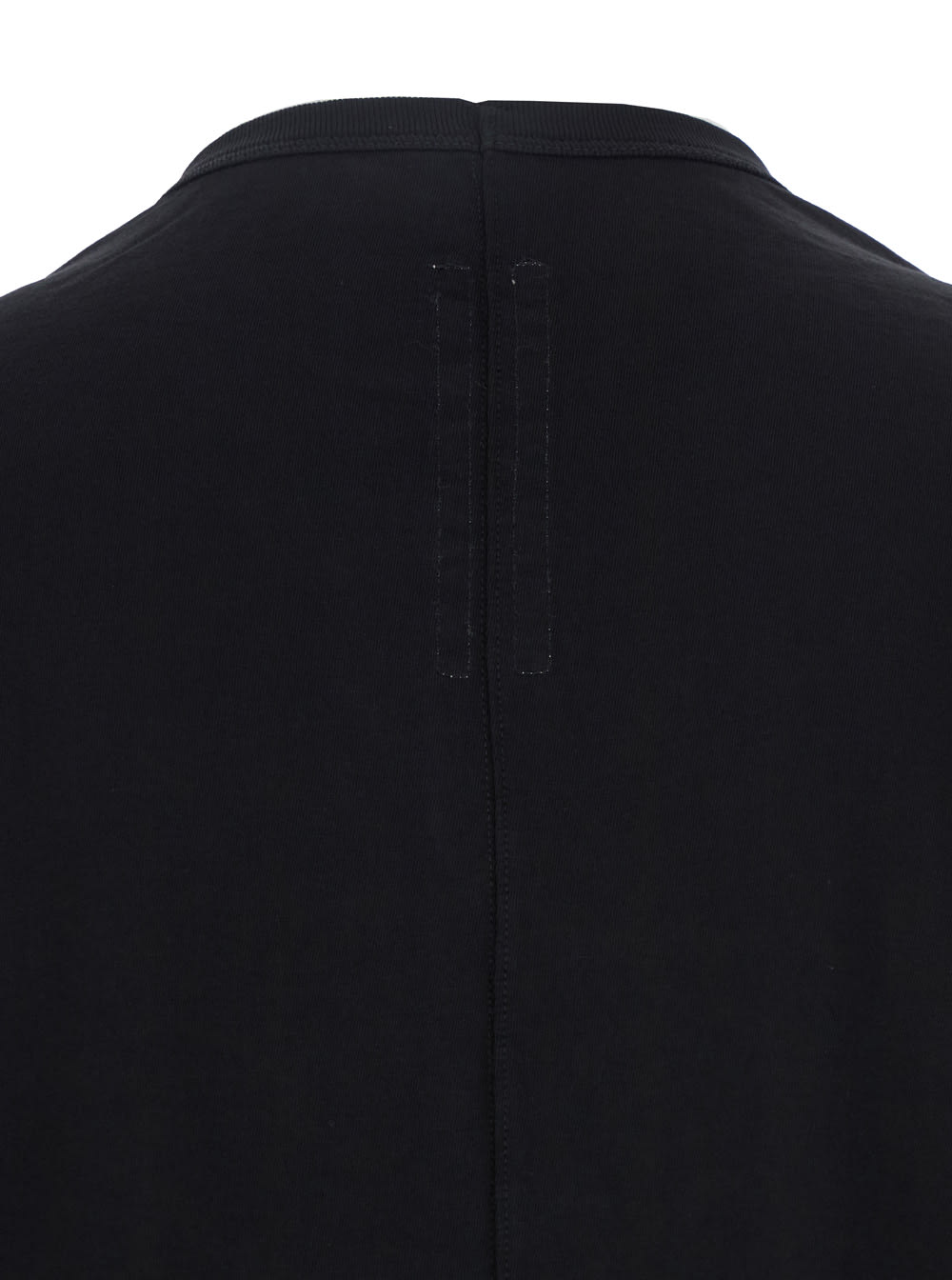 Rick Owens Brad Black Crewneck T-shirt With Rear Stitching In Cotton Man In Black