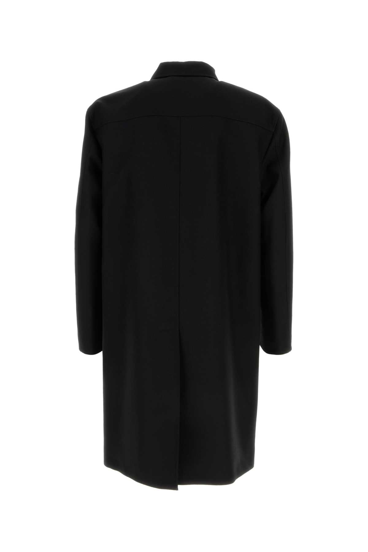 Shop Gucci Black Wool Coat In Neronero