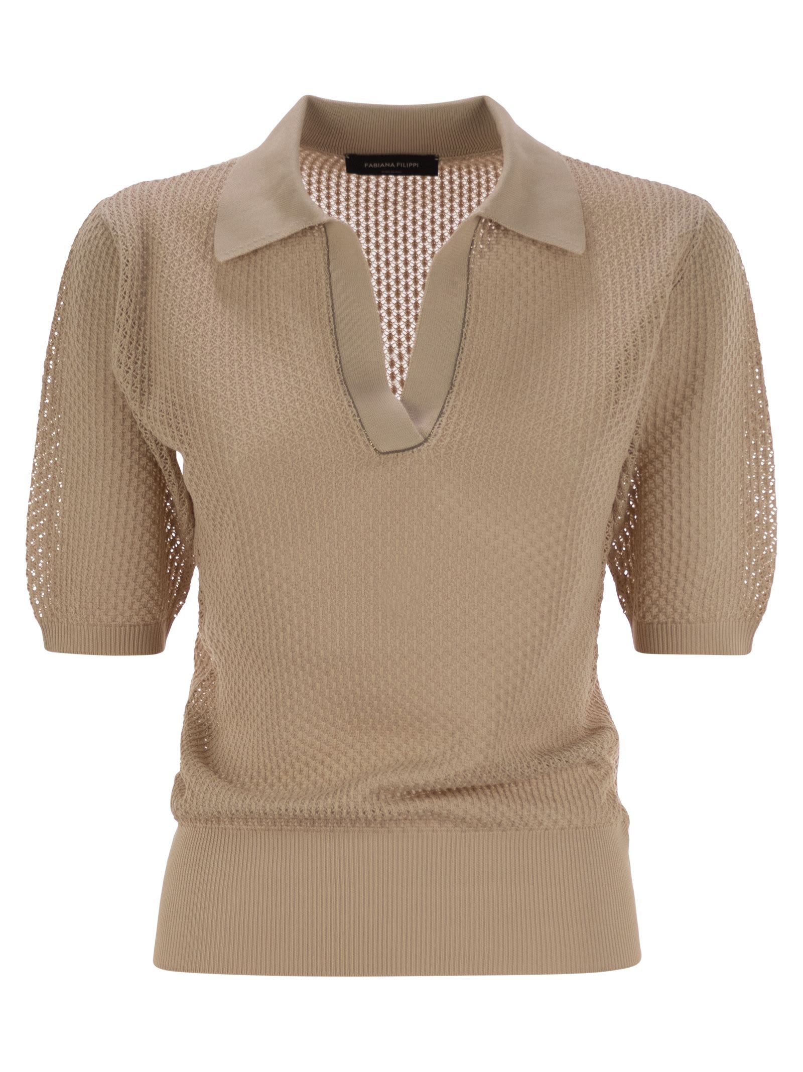 Polo Shirt With Diamond Thread